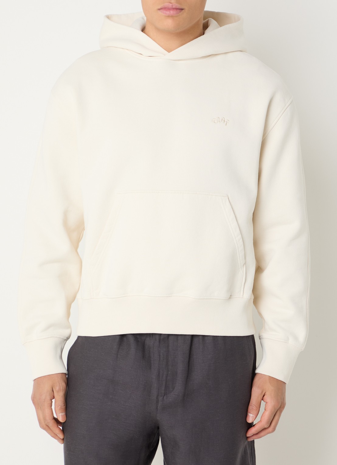 OLAF Hoodie met logo - detail 4 creme