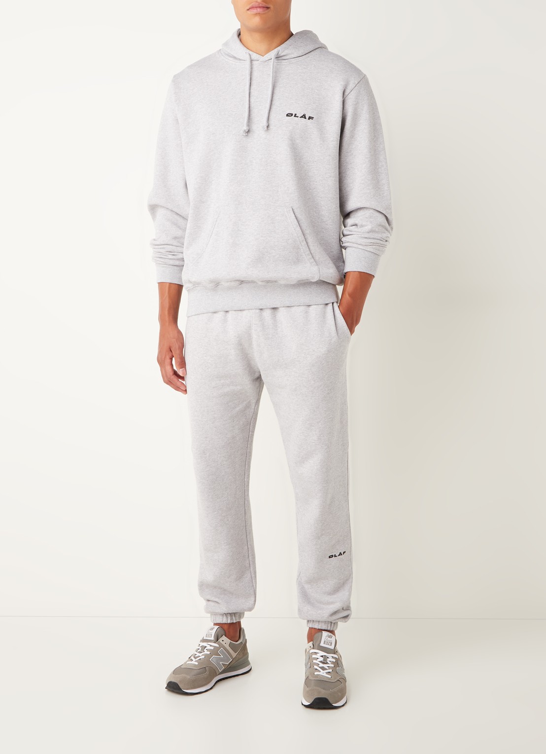 OLAF Hoodie met logo - voorkant 5 middengrijs