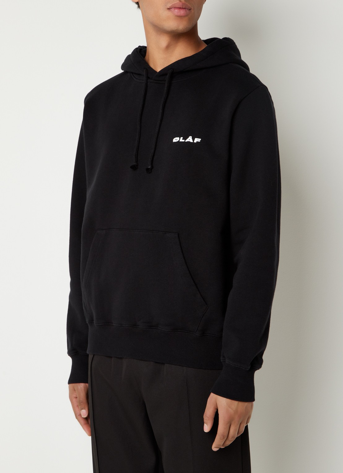 OLAF Hoodie met logo  - detail 4 zwart
