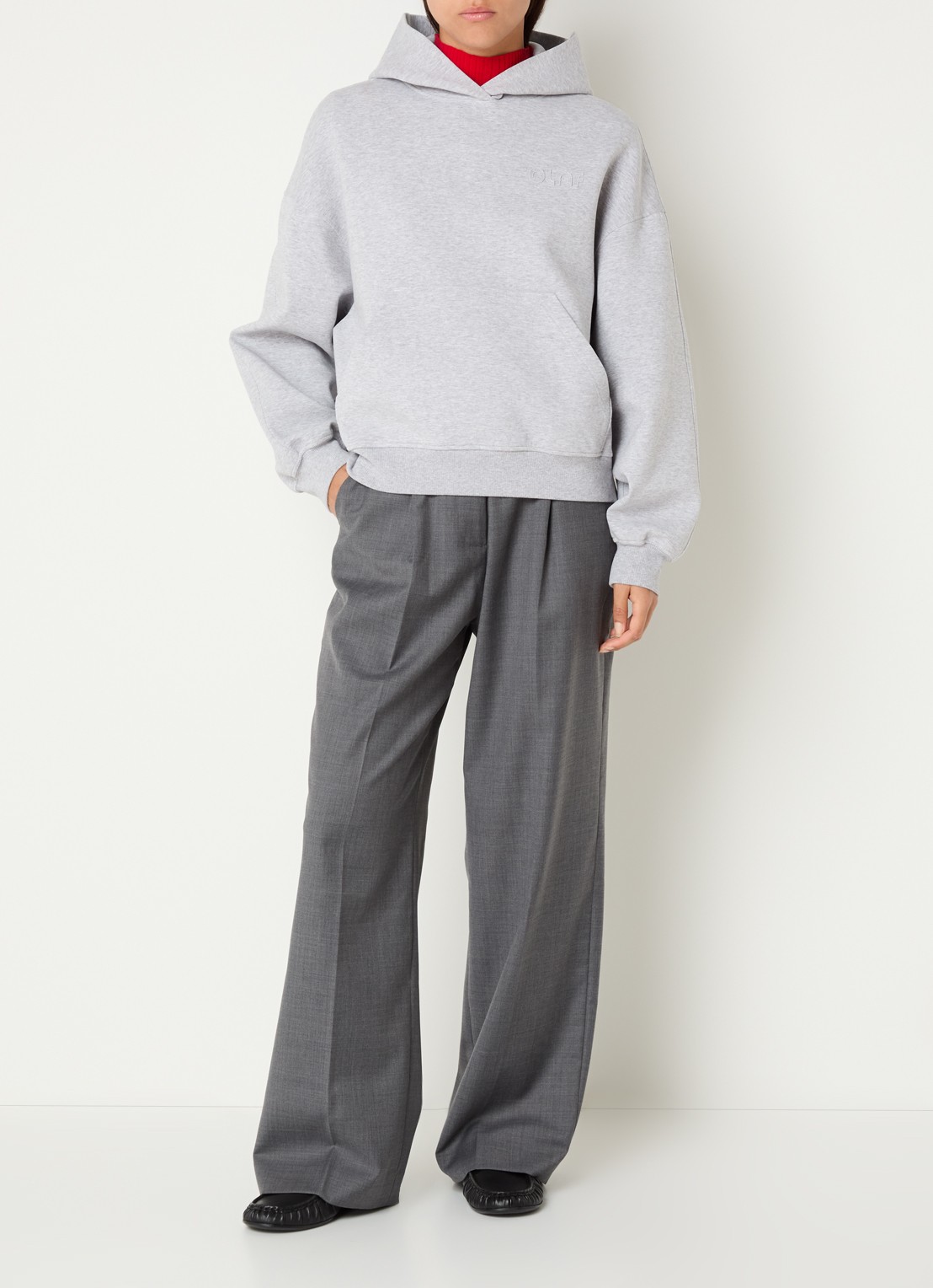 OLAF Hoodie met logo - voorkant 4 grijsmele