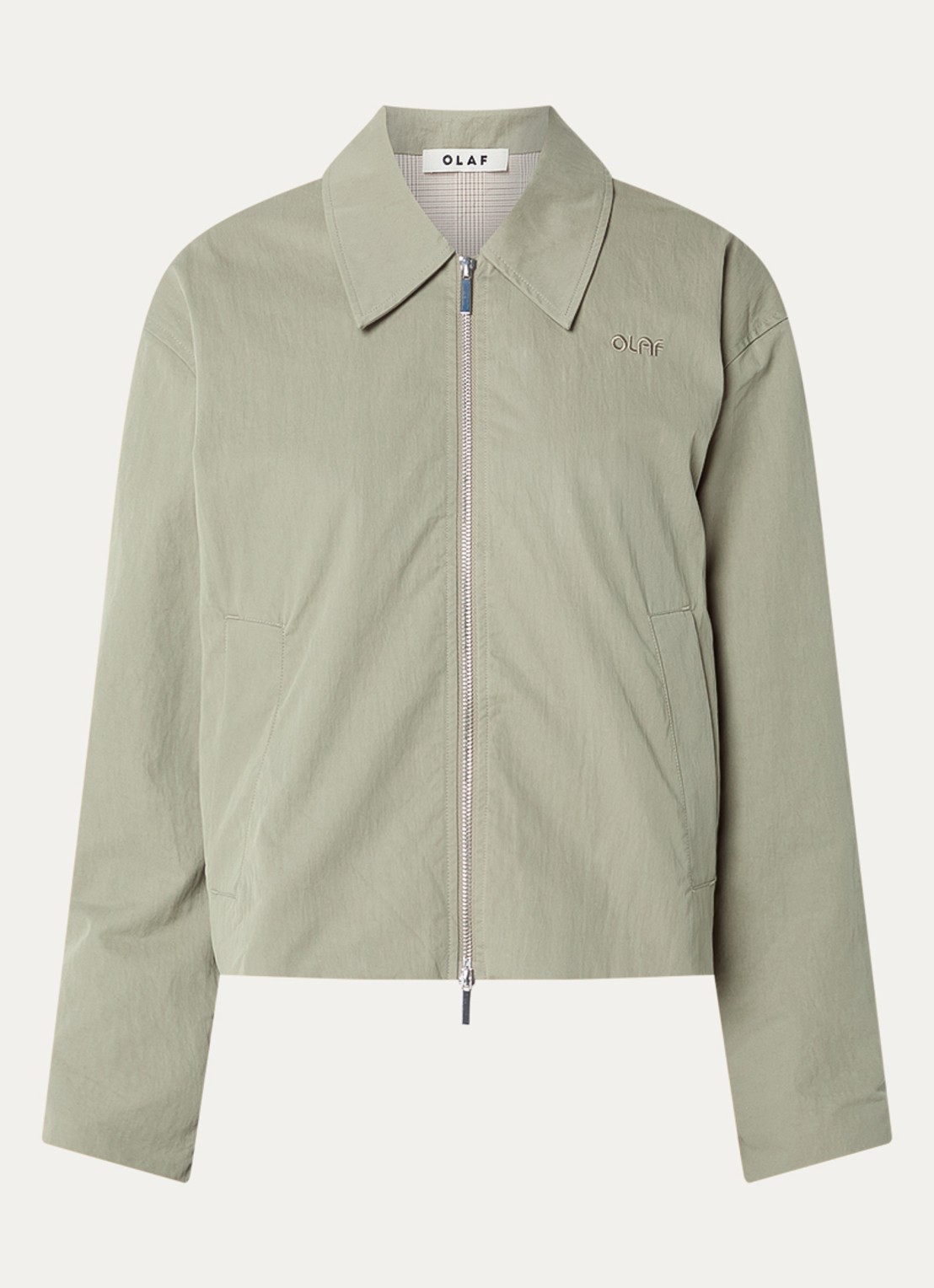 OLAF Jack met logo en steekzakken - voorkant 3 khaki