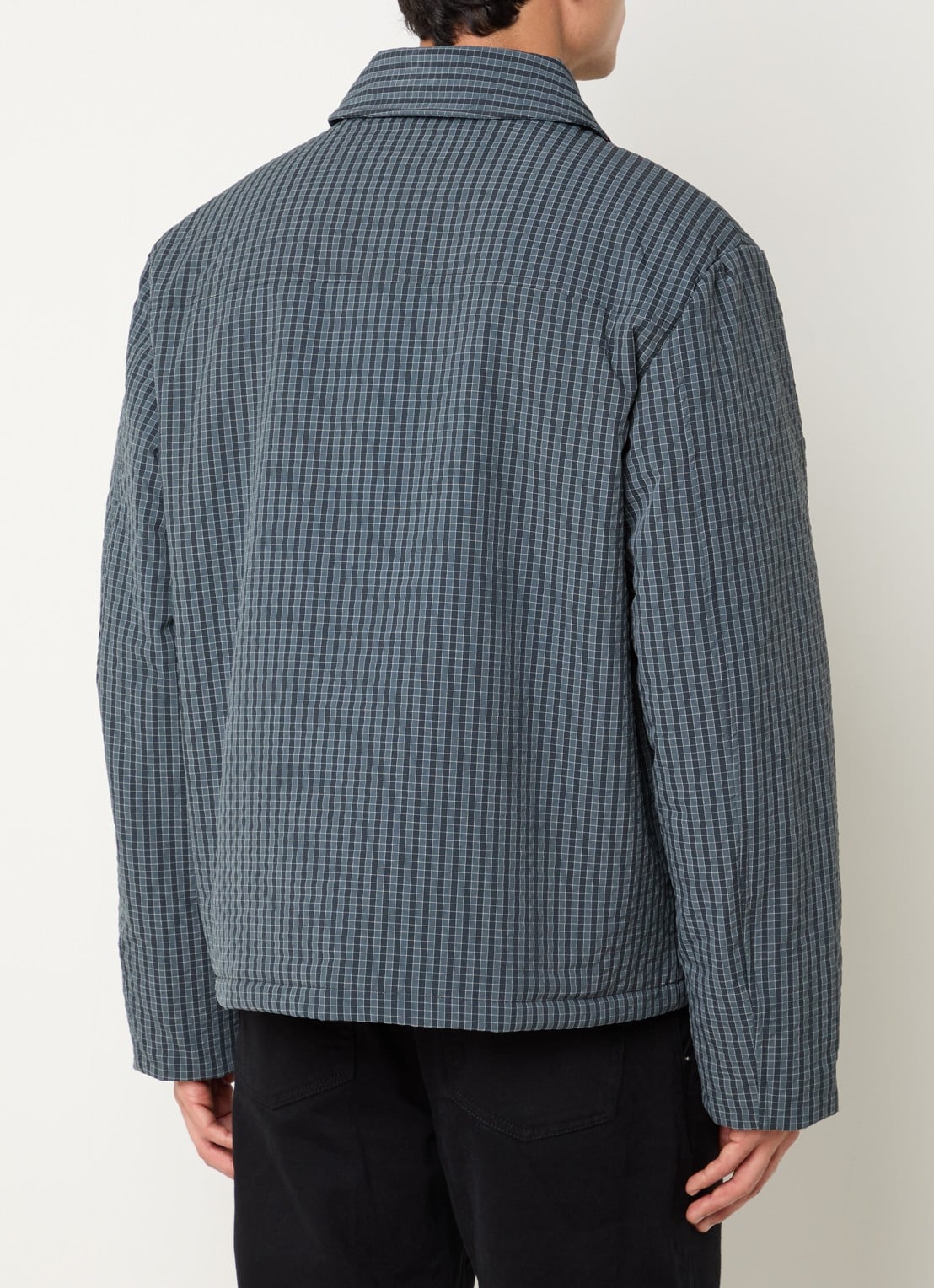 OLAF Jack met ruitdessin en logo - achterkant 2 donkerblauw