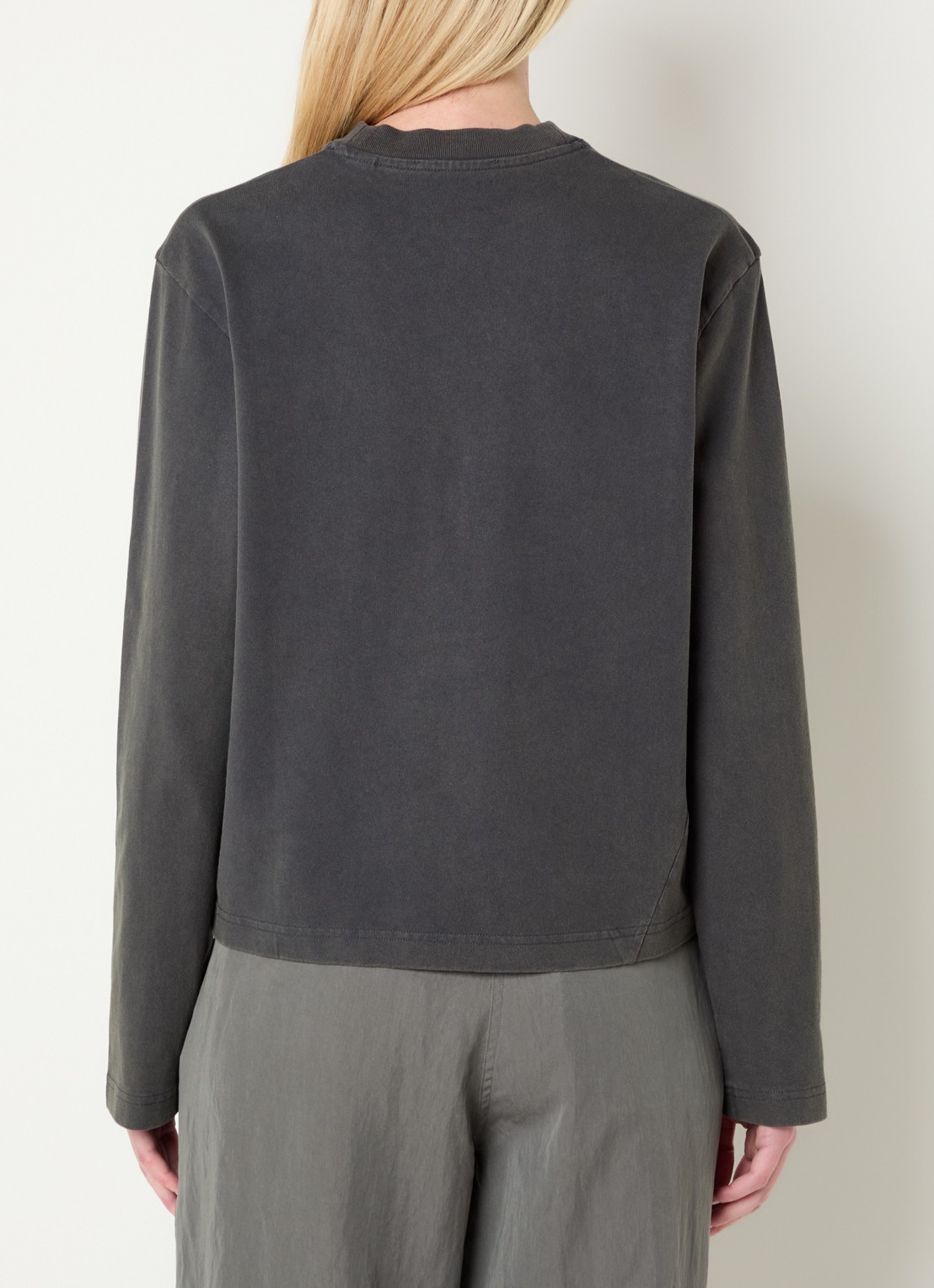 OLAF Long sleeve met logo en ronde hals - achterkant antraciet