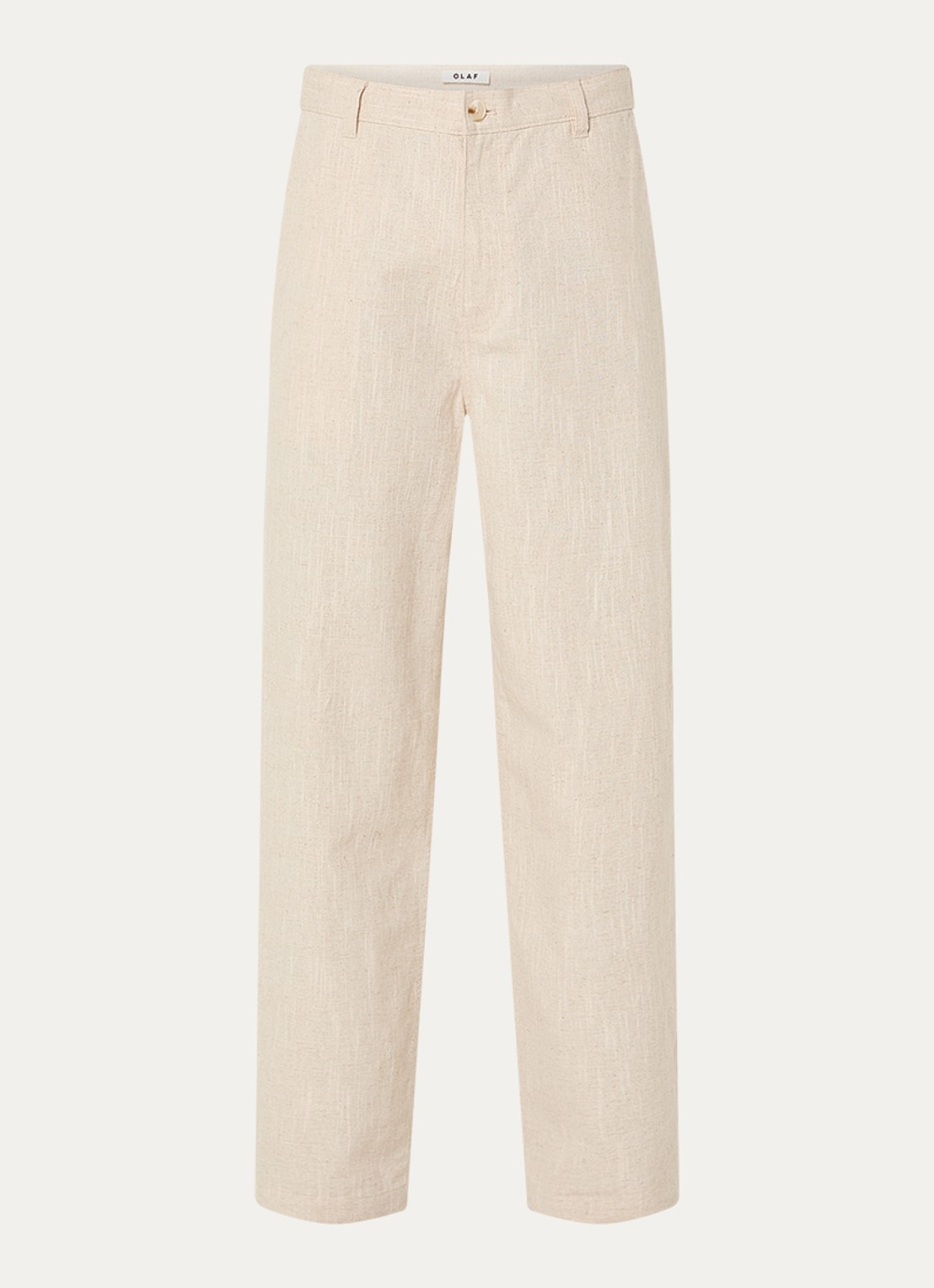 OLAF Loose fit pantalon in linnenblend met paspelzakken - voorkant 3 naturel