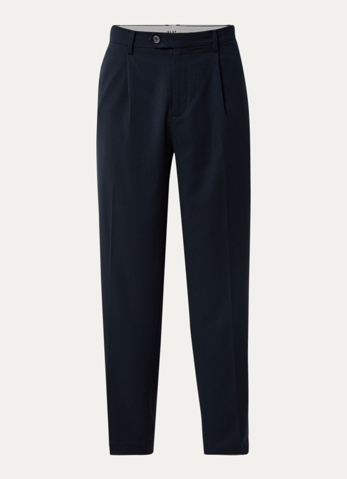 OLAF Loose fit pantalon in wolblend met persplooi - voorkant 4 donkerblauw