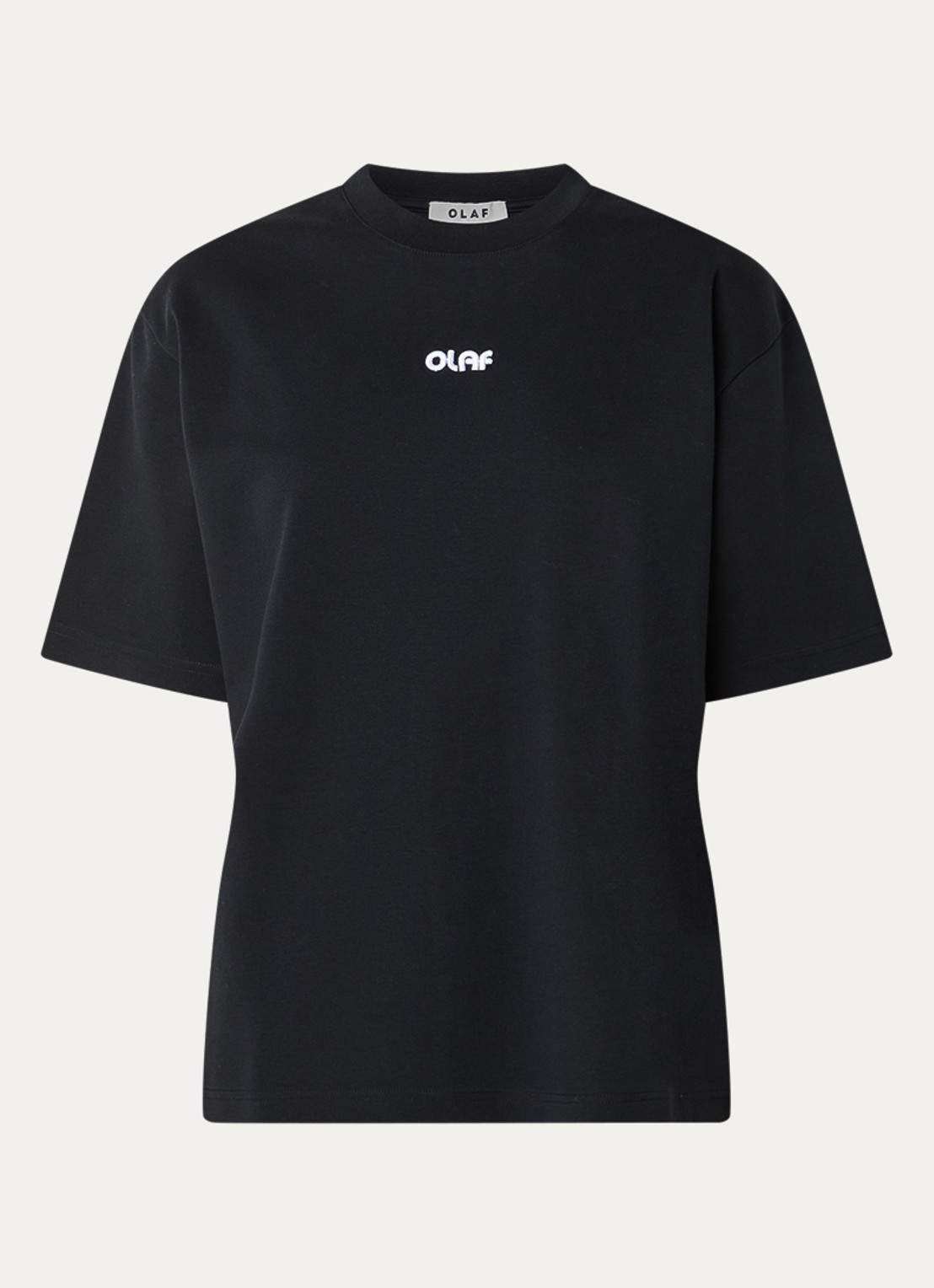 OLAF Paint Tube T-shirt met logo- en backprint - voorkant 3 zwart