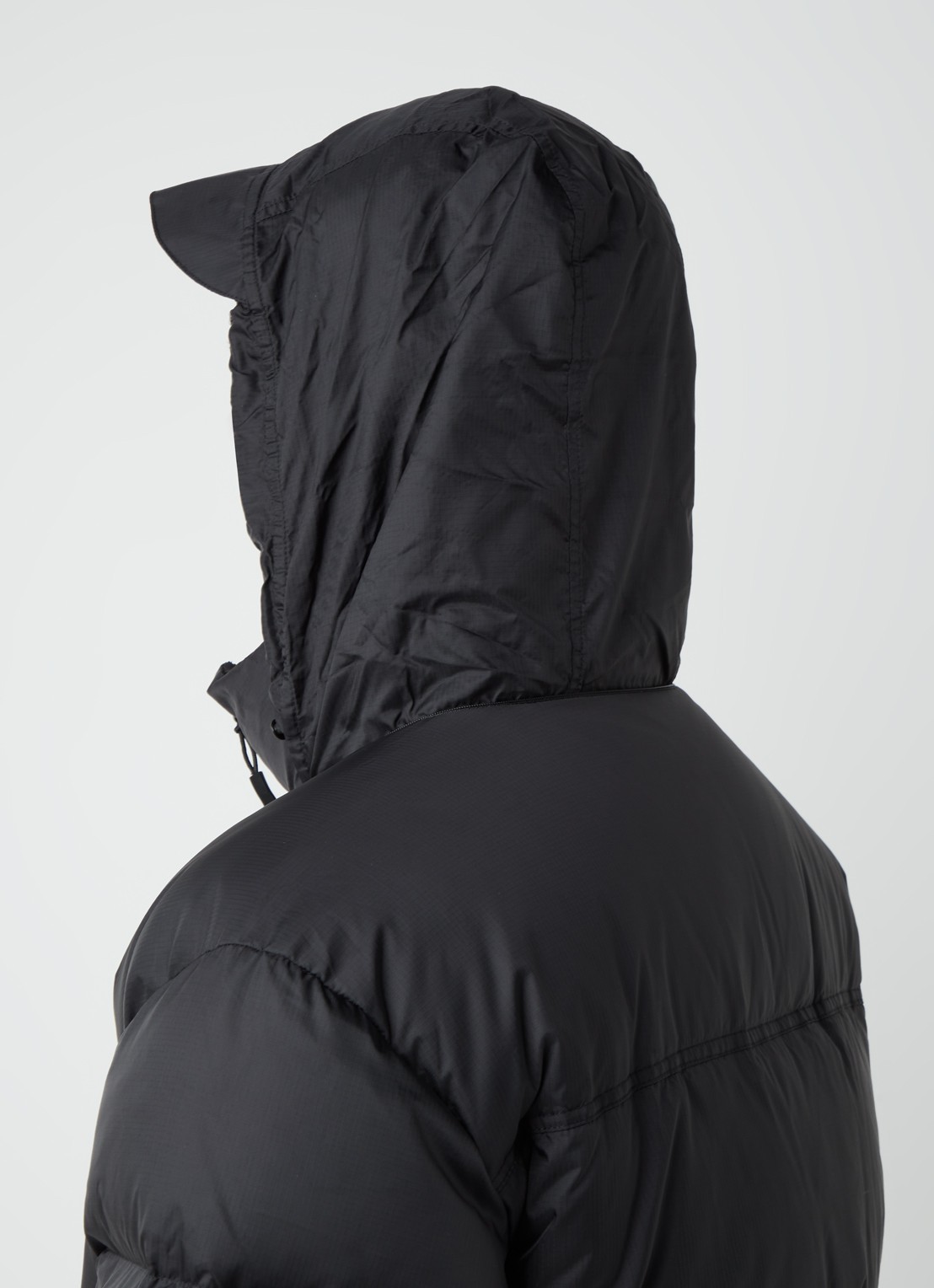 OLAF Puffer jack met donsvulling en opbergbare capuchon - detail 5 zwart