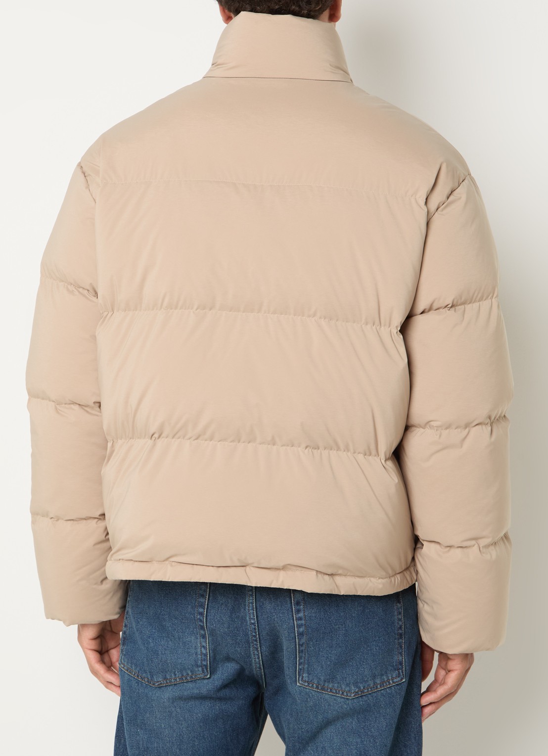 OLAF Puffer jack met ritszakken en logo - achterkant beige