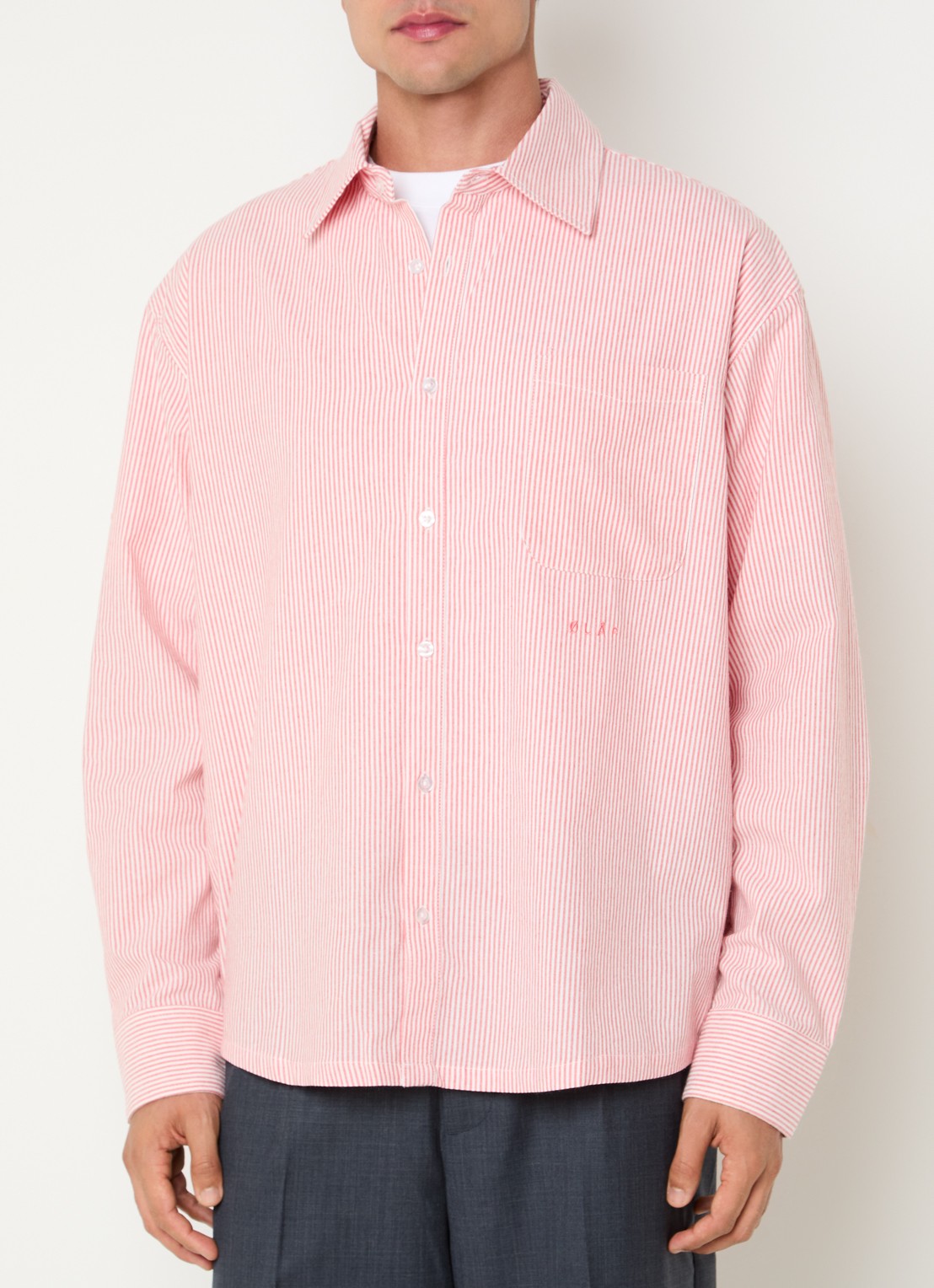 OLAF Regular fit overhemd met streepprint - detail 4 rood