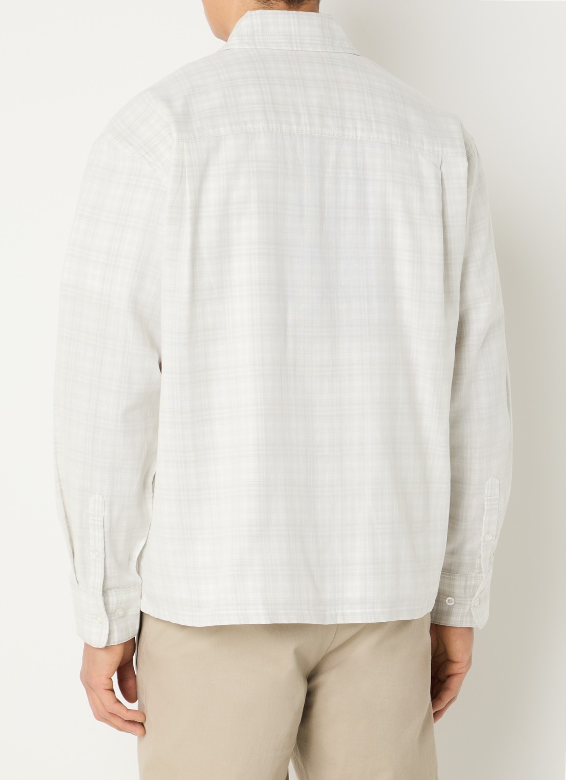 OLAF Regular fit overshirt met ruitdessin - achterkant 3 beige