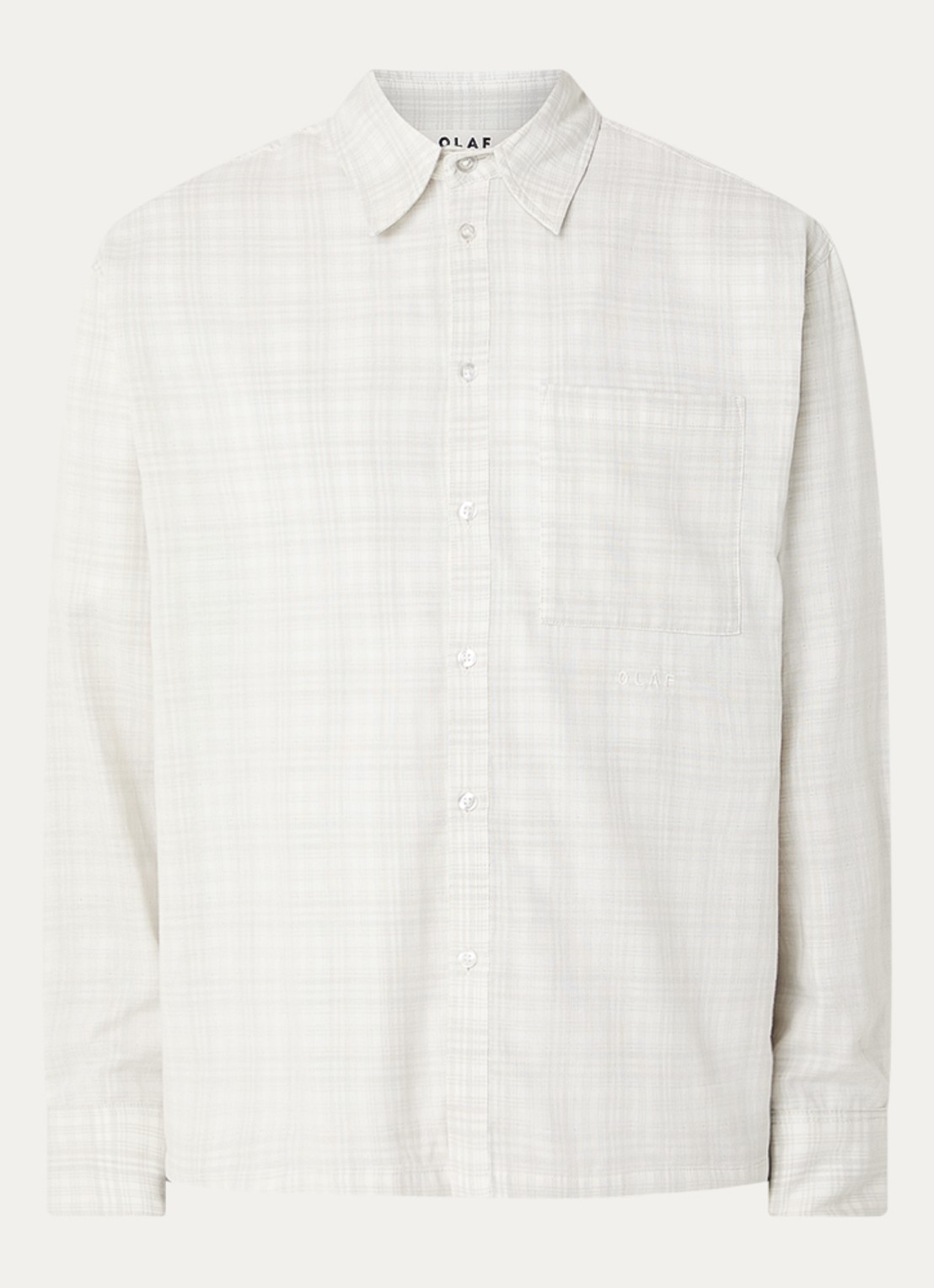 OLAF Regular fit overshirt met ruitdessin - voorkant beige