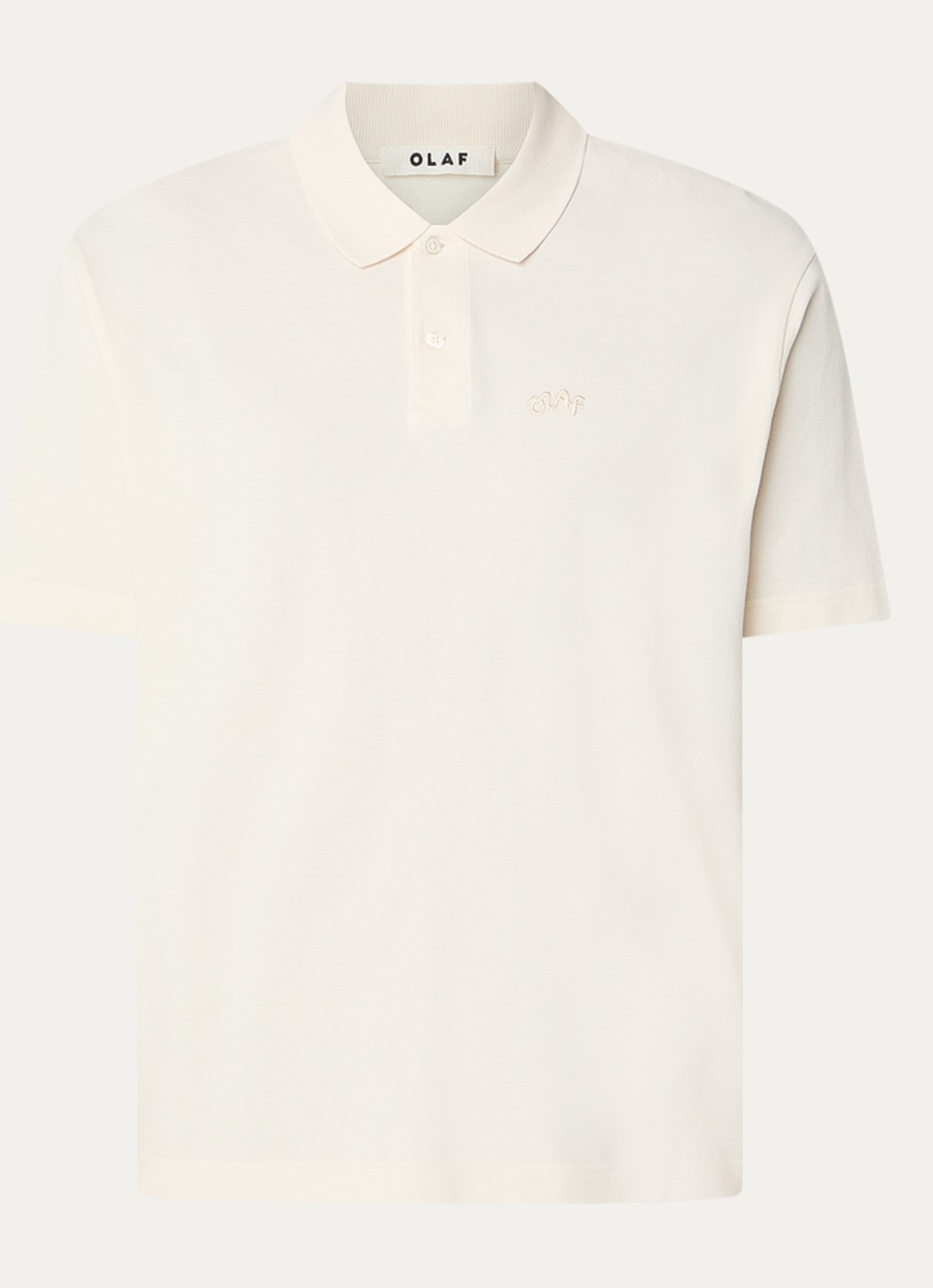OLAF Regular fit polo met logo - voorkant 3 gebroken wit