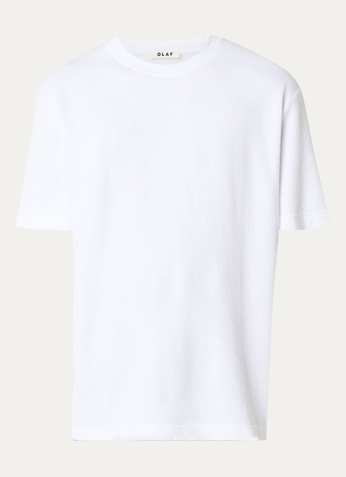 OLAF Ribbed T-shirt met ronde hals - voorkant 3 wit