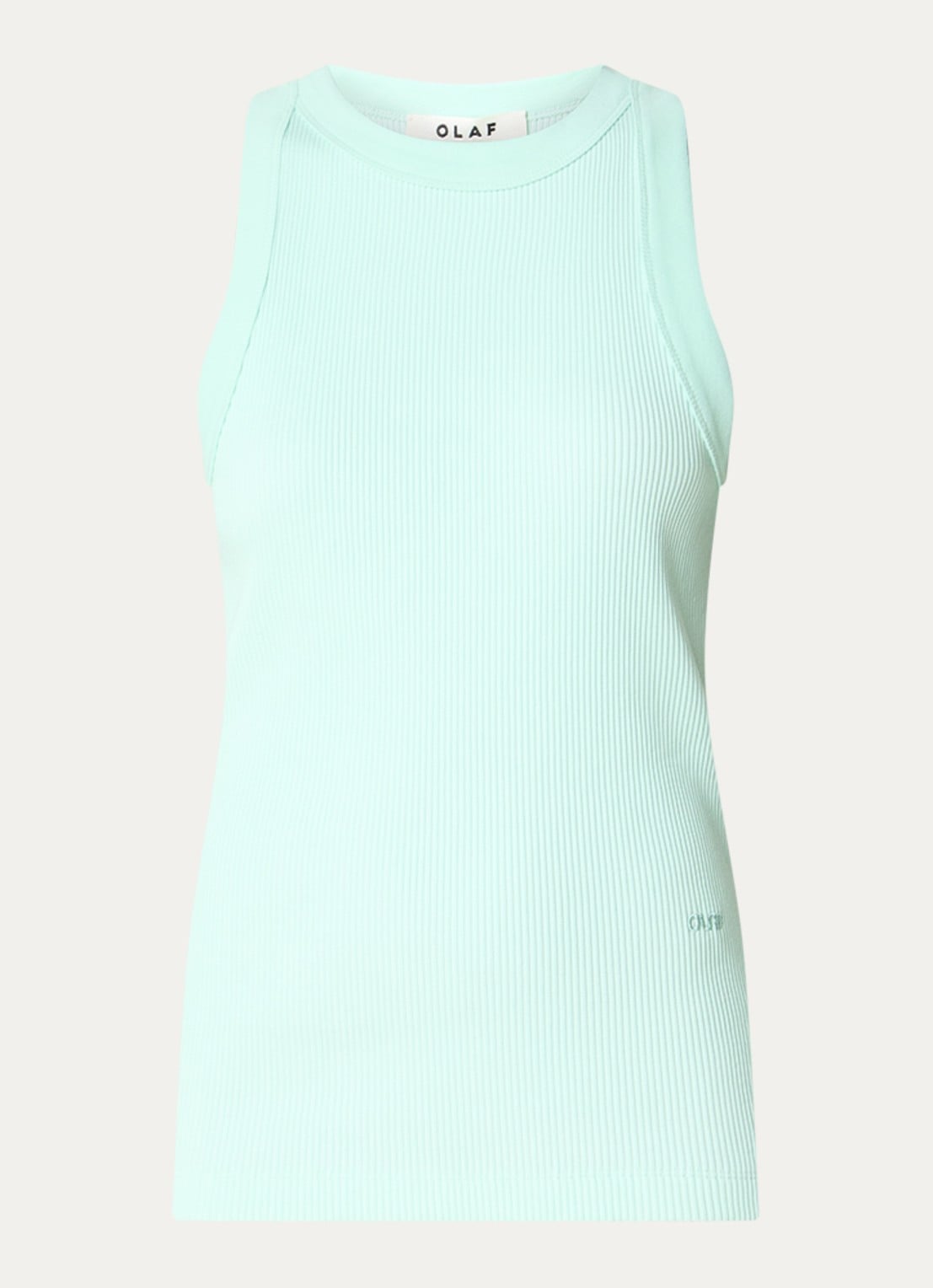 OLAF Ribgebreide tanktop - voorkant lichtblauw
