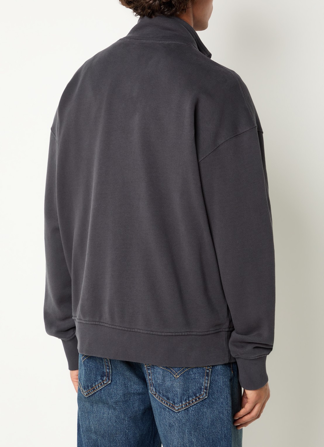 OLAF Signature Logo sweatvest met kraag en logoborduring - achterkant 3 antraciet