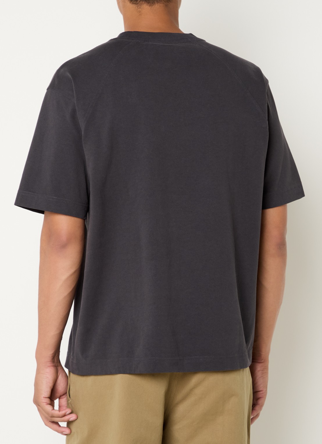 OLAF Signature T-shirt met logoborduring - achterkant 4 antraciet