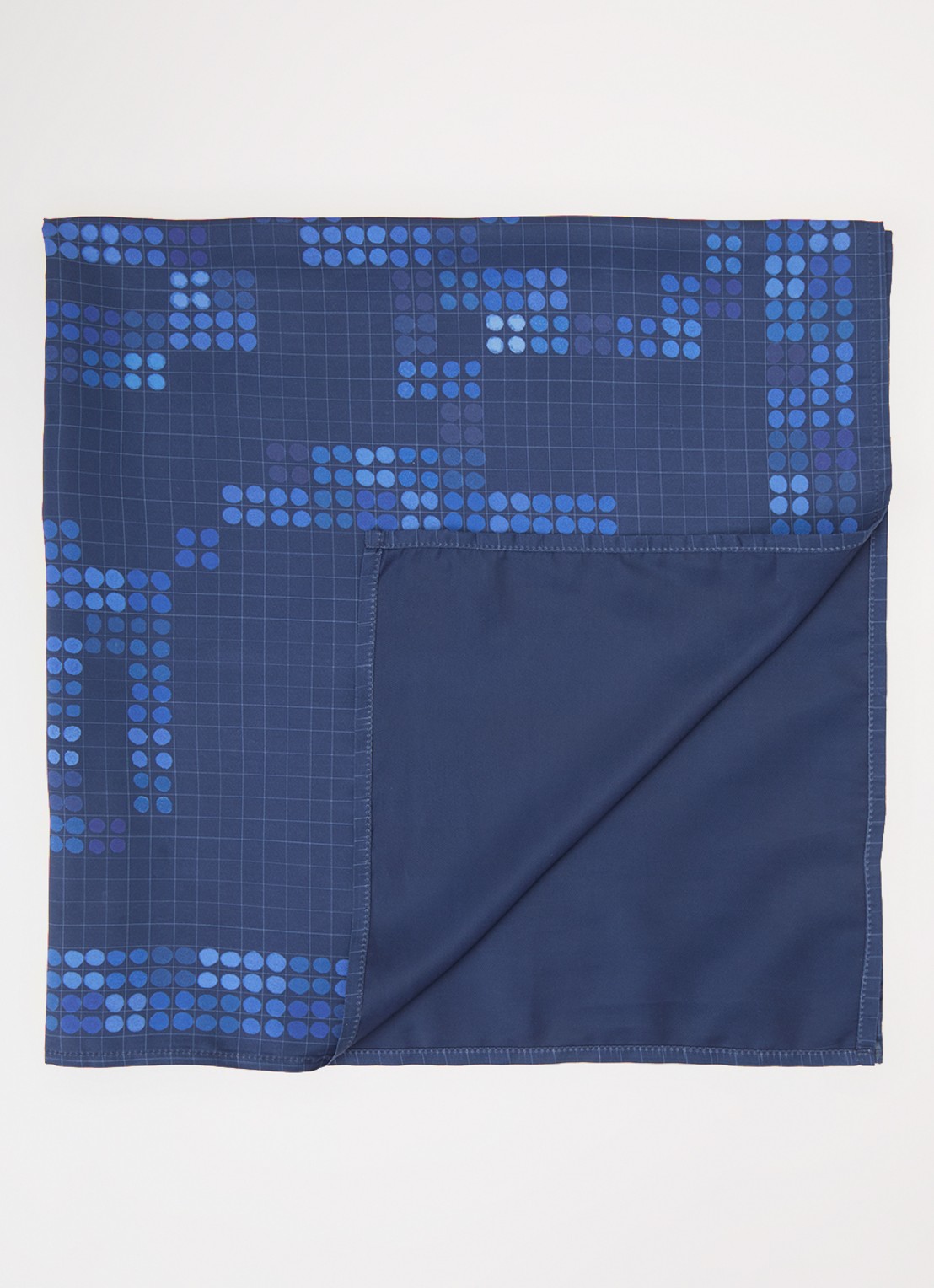 OLAF Sjaal met stippenprint 75 x 75 cm  - voorkant donkerblauw