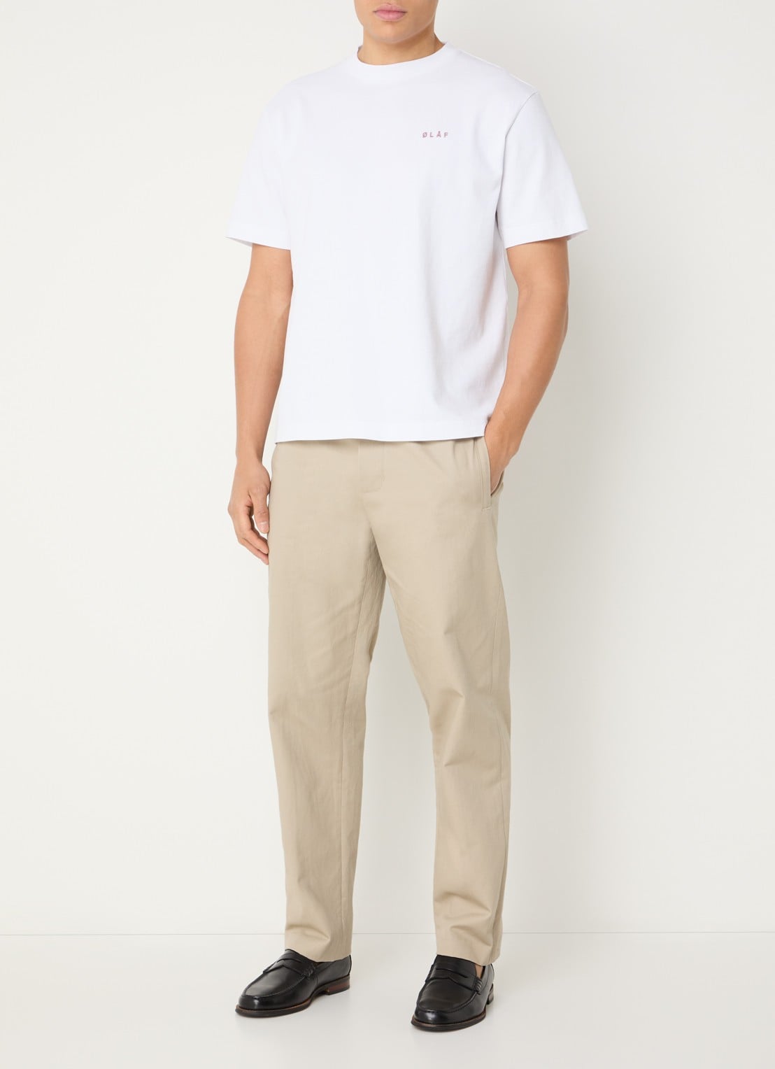OLAF Slim fit chino met steekzakken - voorkant 2 lichtbruin