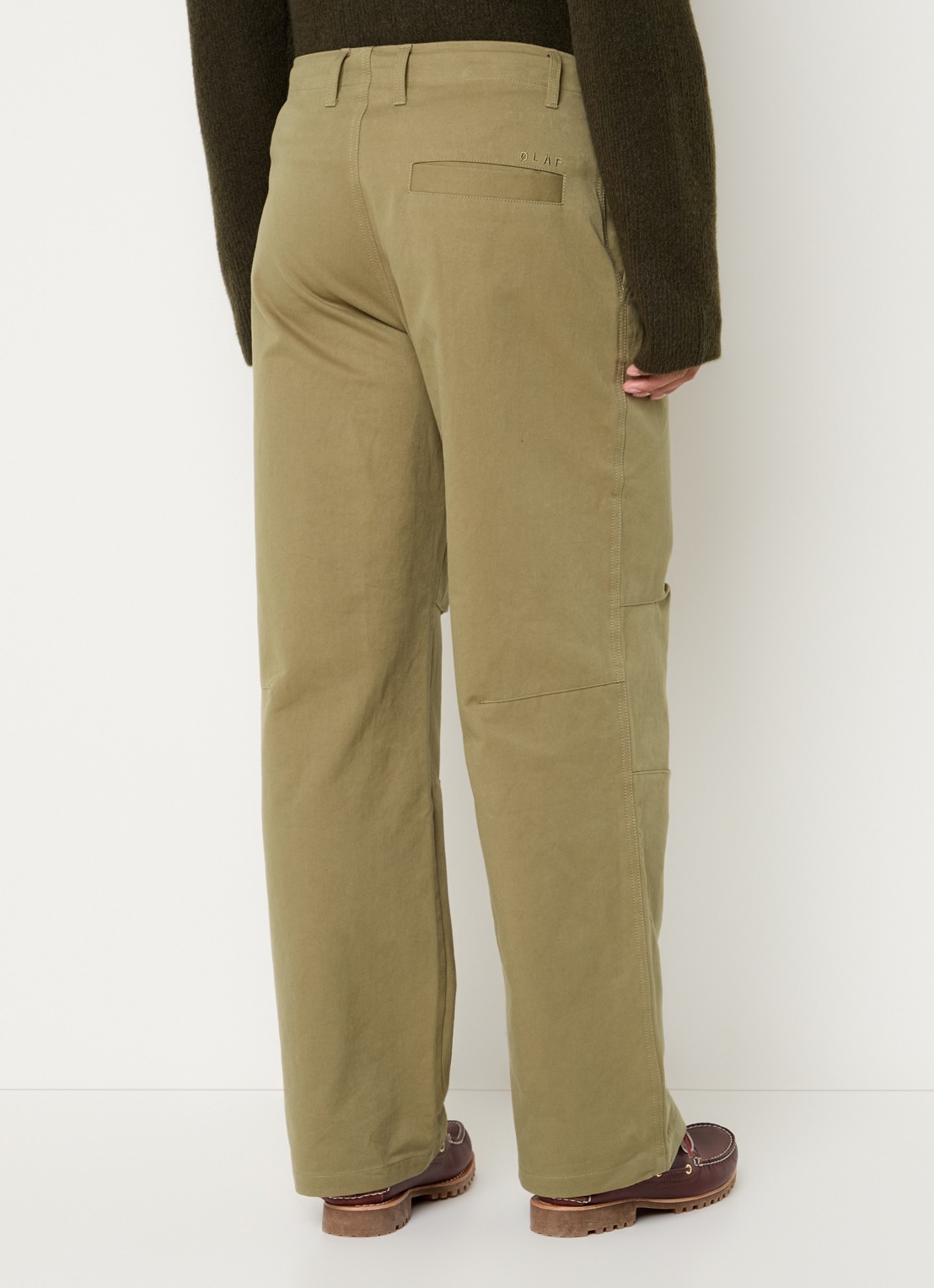 OLAF Straight fit broek met steekzakken - achterkant 5 mosgroen