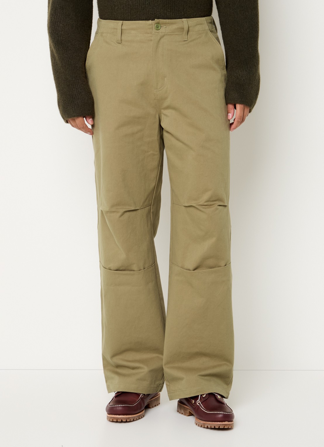 OLAF Straight fit broek met steekzakken - detail 3 mosgroen