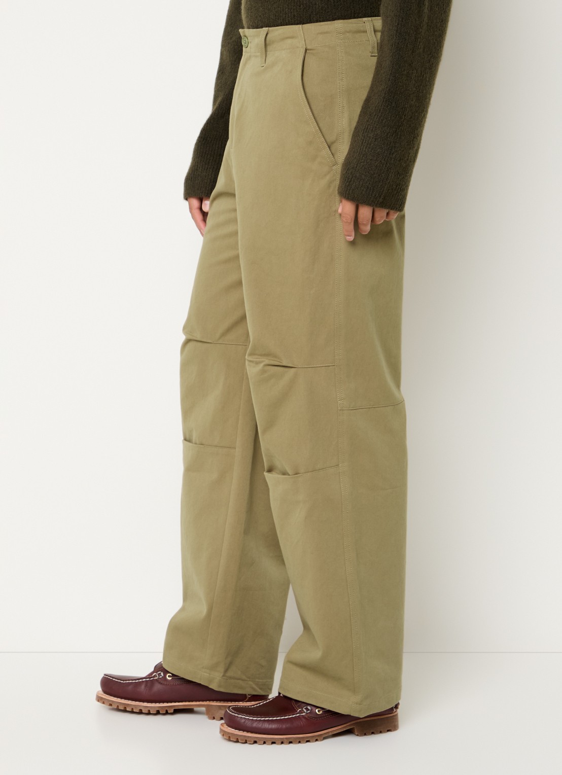 OLAF Straight fit broek met steekzakken - detail 4 mosgroen