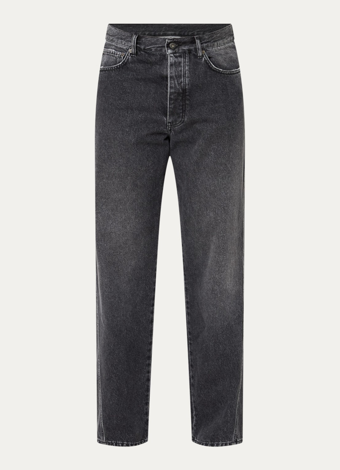 OLAF Straight fit jeans met gekleurde wassing en steekzakken - voorkant 3 zwart