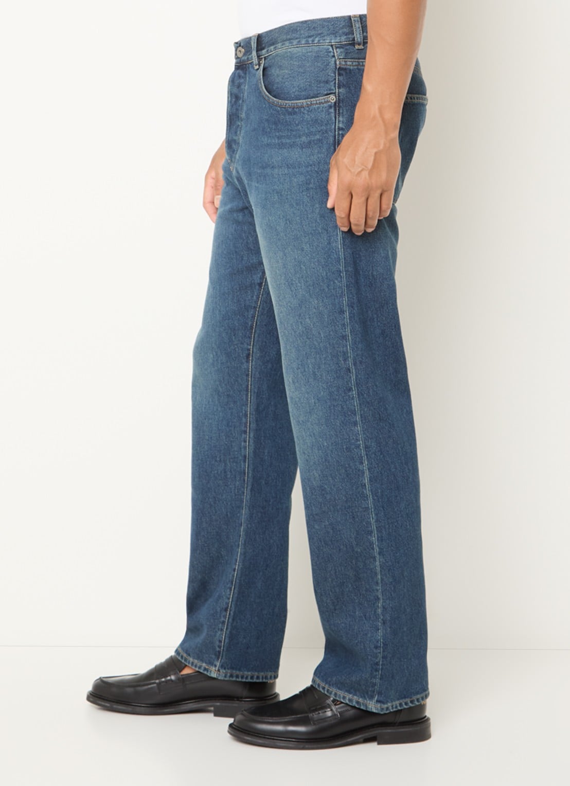 OLAF Straight fit jeans met medium wassing - detail 2 indigo