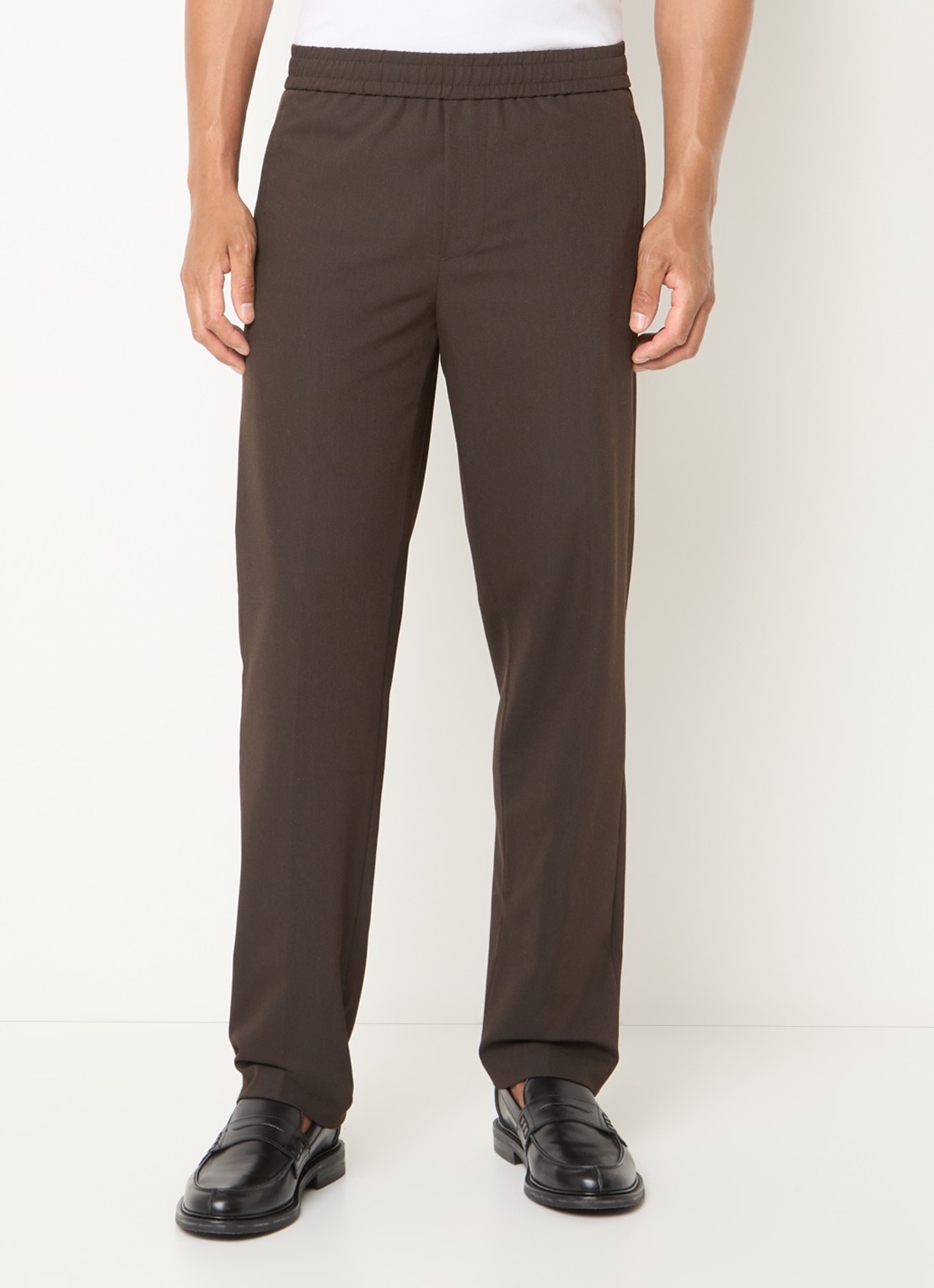 OLAF Straight fit pantalon met ritszakken - detail 4 donkerbruin