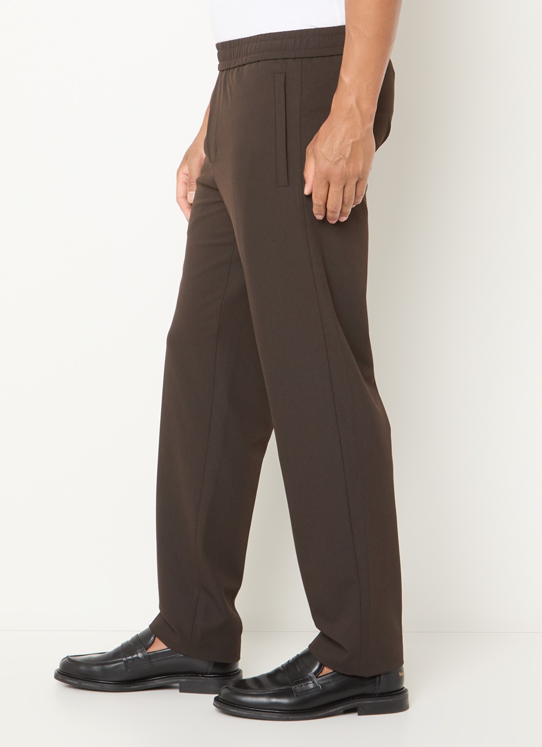 OLAF Straight fit pantalon met ritszakken - detail 5 donkerbruin