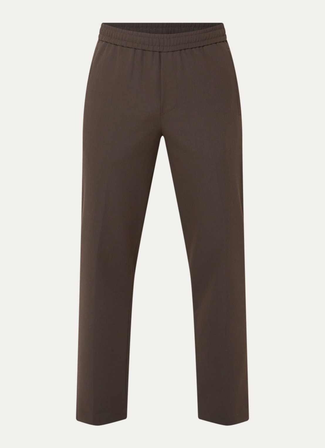 OLAF Straight fit pantalon met ritszakken - voorkant 2 donkerbruin