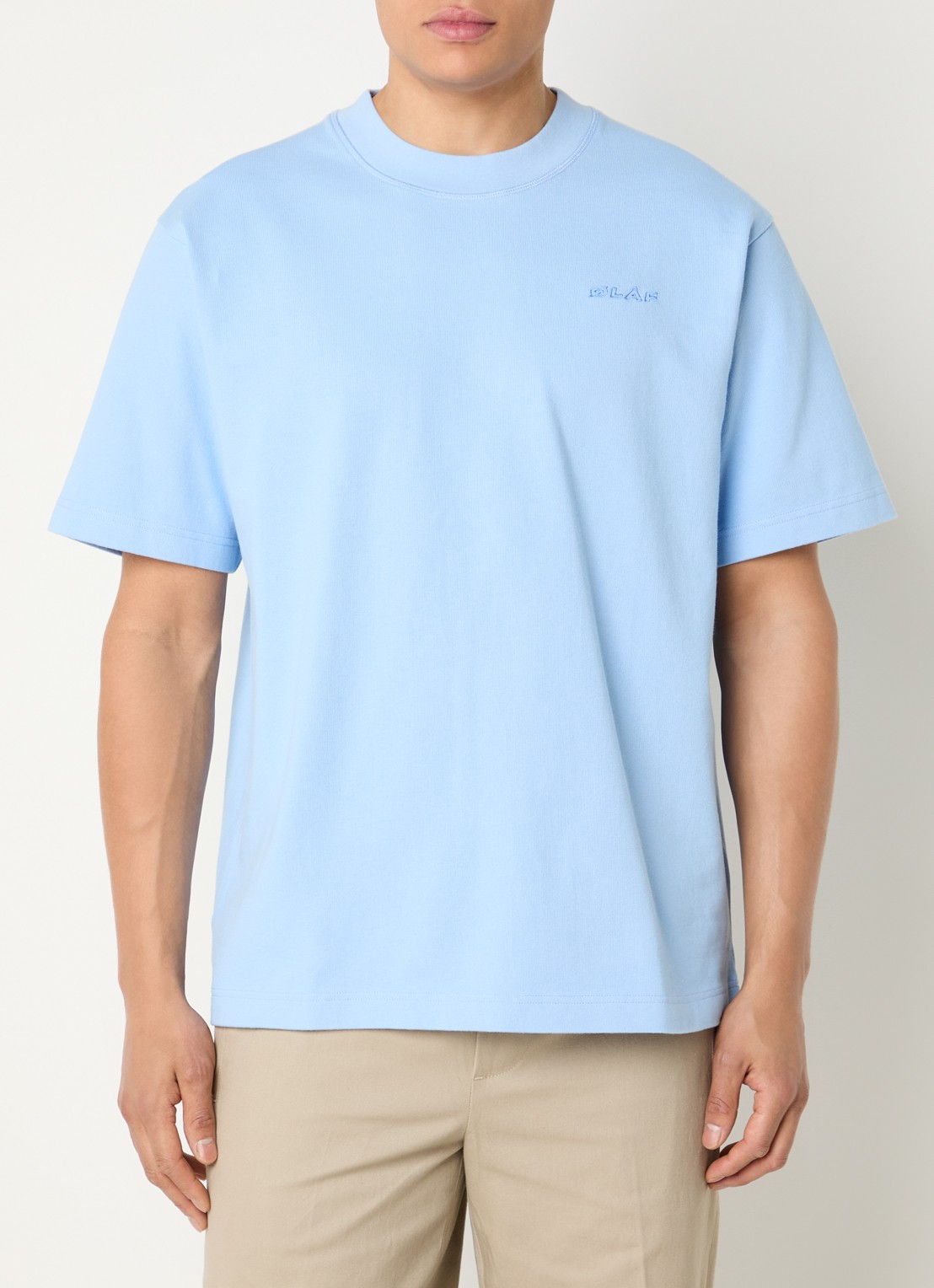OLAF Studio T-shirt met logoborduring - detail 4 lichtblauw