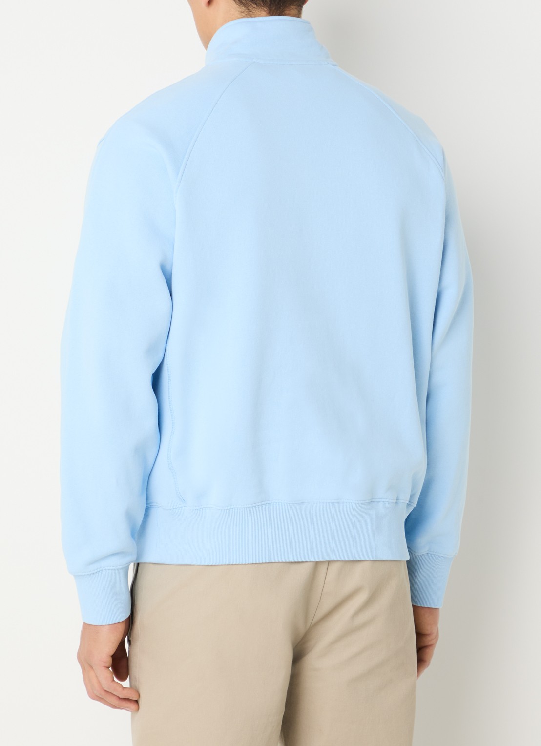 OLAF Sweater met halve rits en logo - achterkant 4 lichtblauw