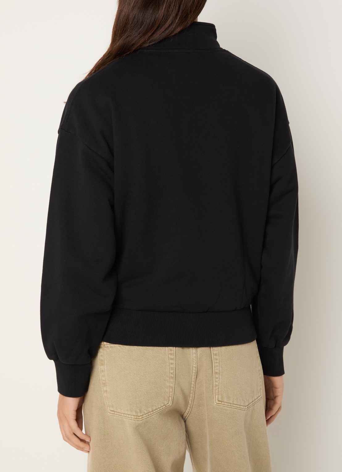 OLAF Sweater met halve rits en logoborduring - achterkant 2 zwart
