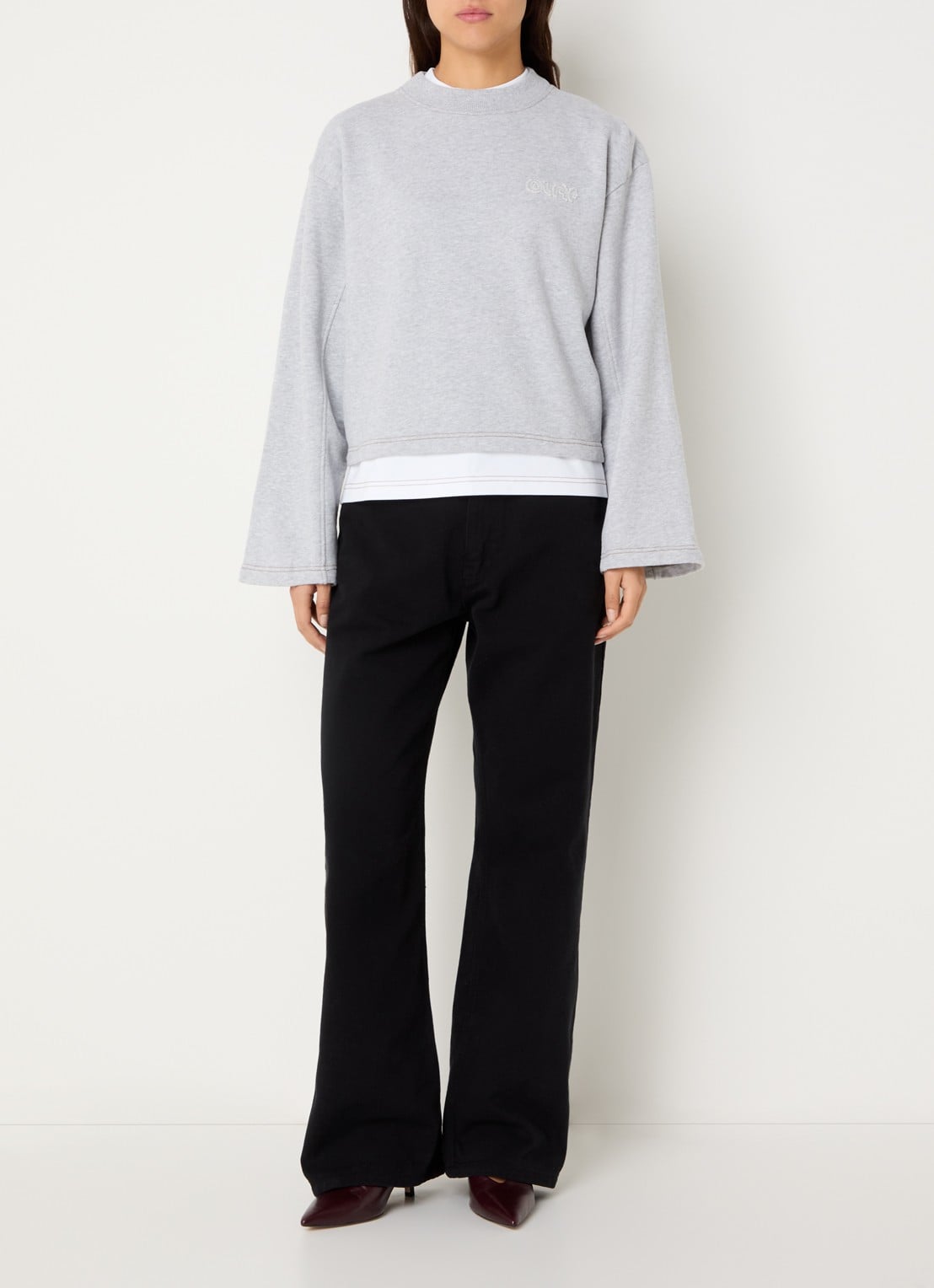OLAF Sweater met logo - voorkant 2 grijs