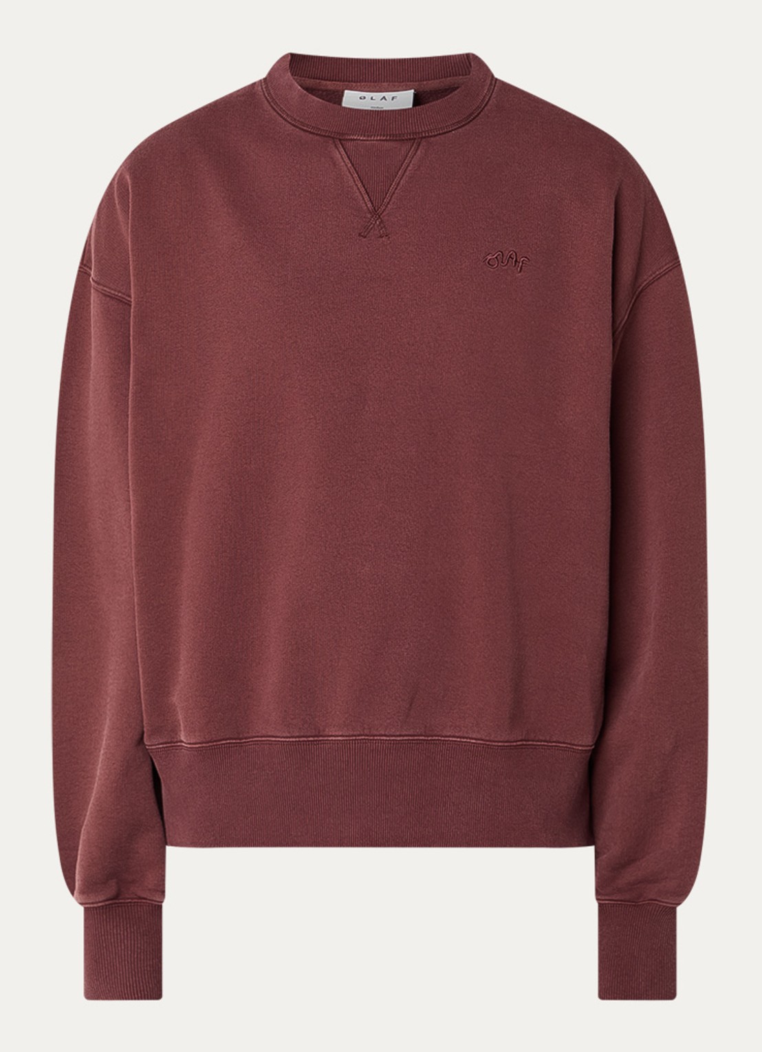 OLAF Sweater met logoborduring - voorkant 2 steenrood