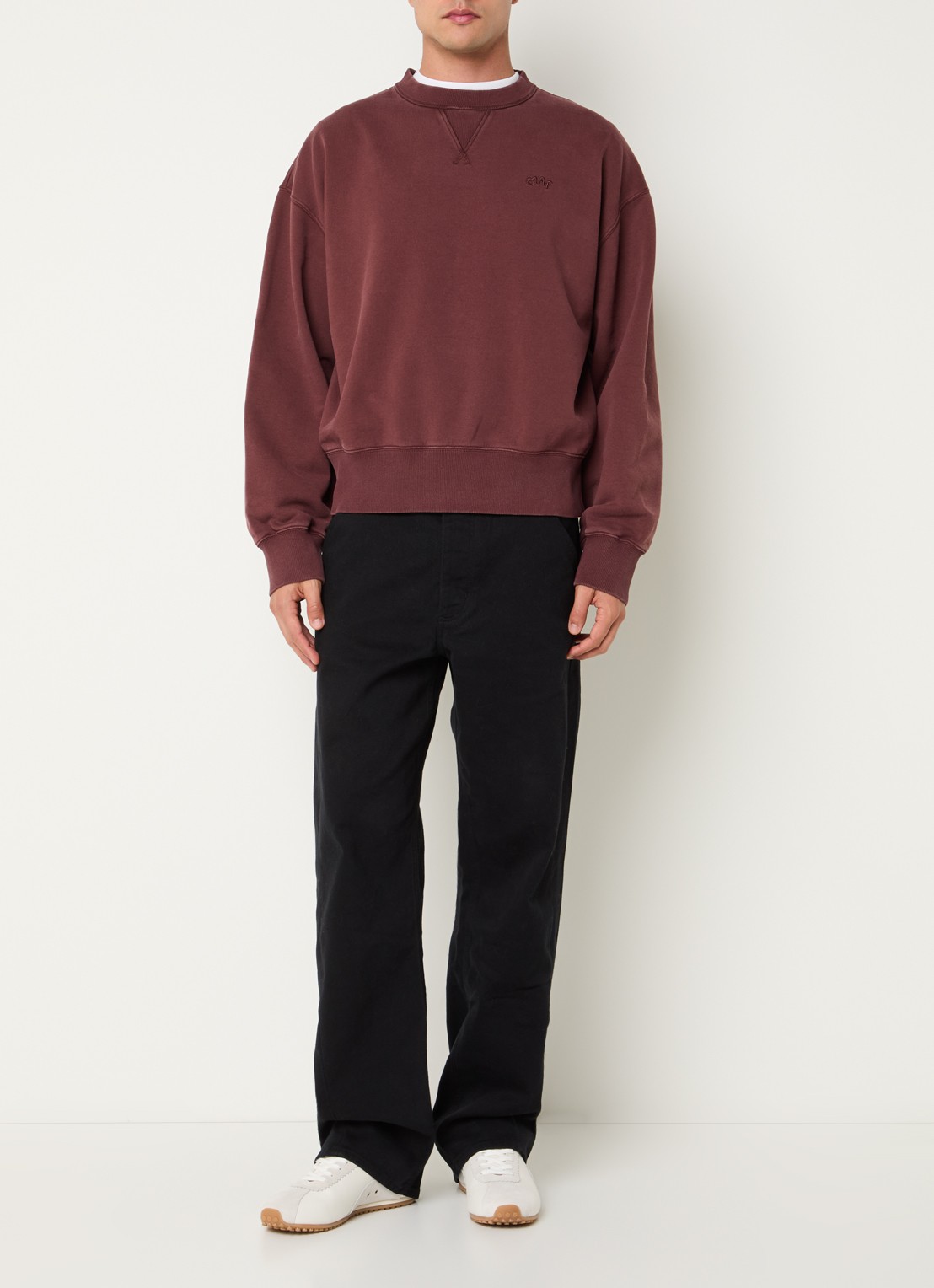 OLAF Sweater met logoborduring - voorkant 3 steenrood