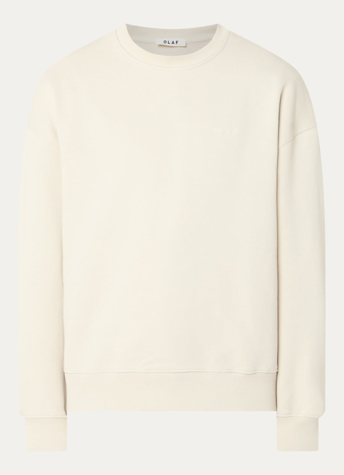 OLAF Sweater met logoborduring - voorkant 3 creme