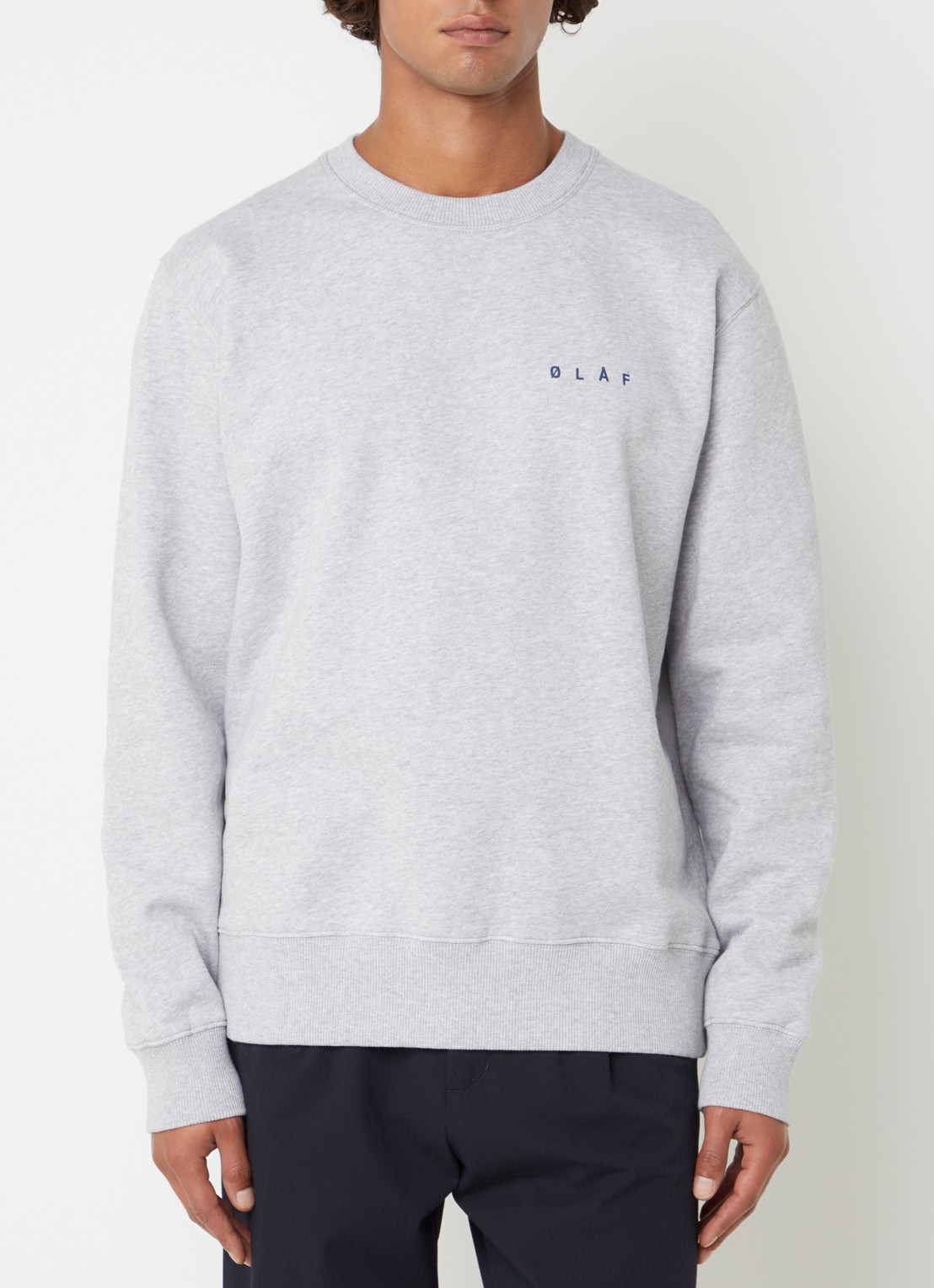 OLAF Sweater met logoprint - achterkant 2 lichtgrijs