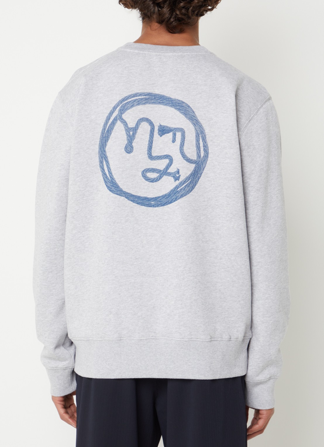 OLAF Sweater met logoprint - detail lichtgrijs