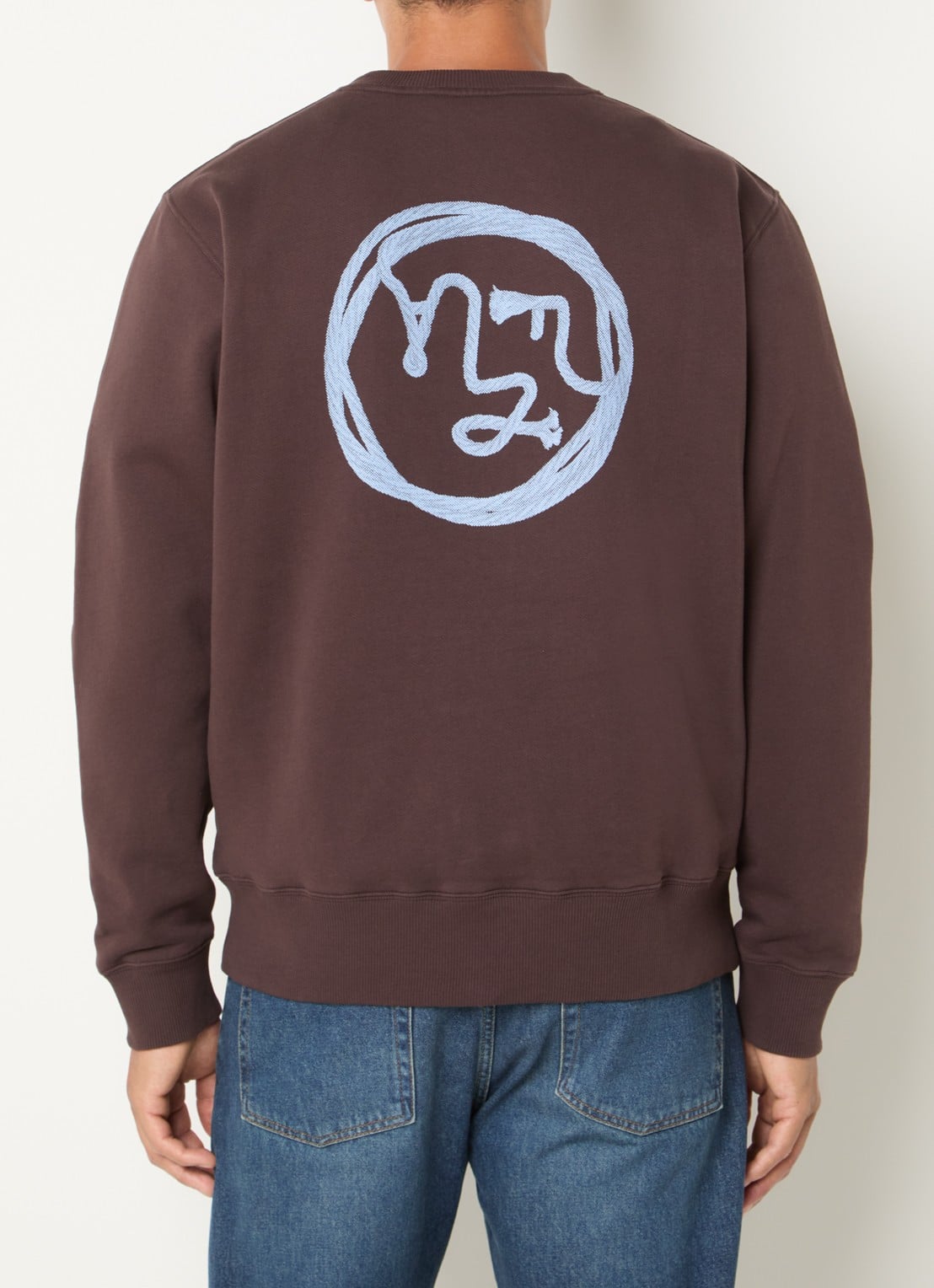 OLAF Sweater met logoprint - detail 2 bruin