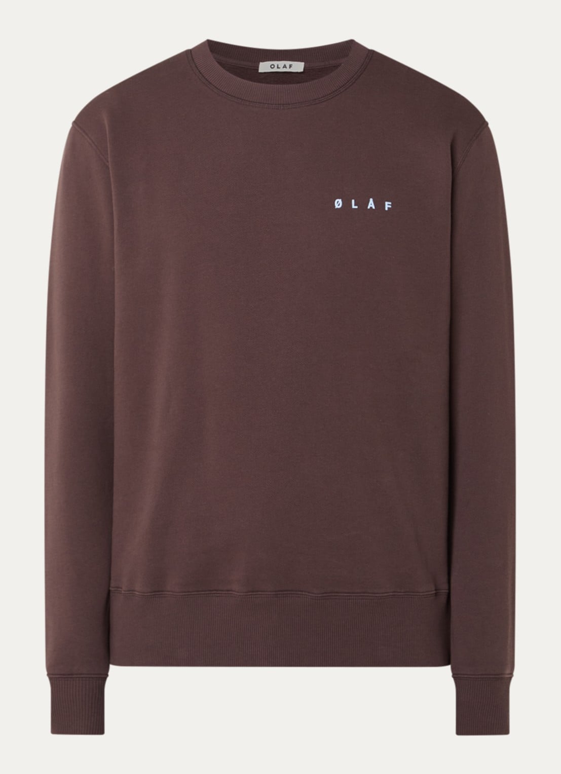 OLAF Sweater met logoprint - voorkant 3 bruin