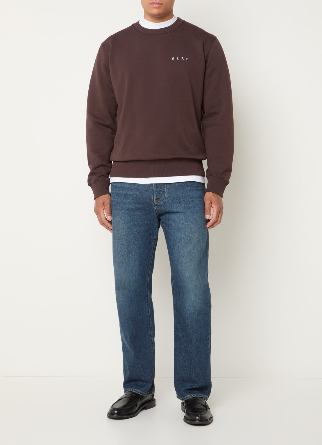 OLAF Sweater met logoprint - voorkant 4 bruin