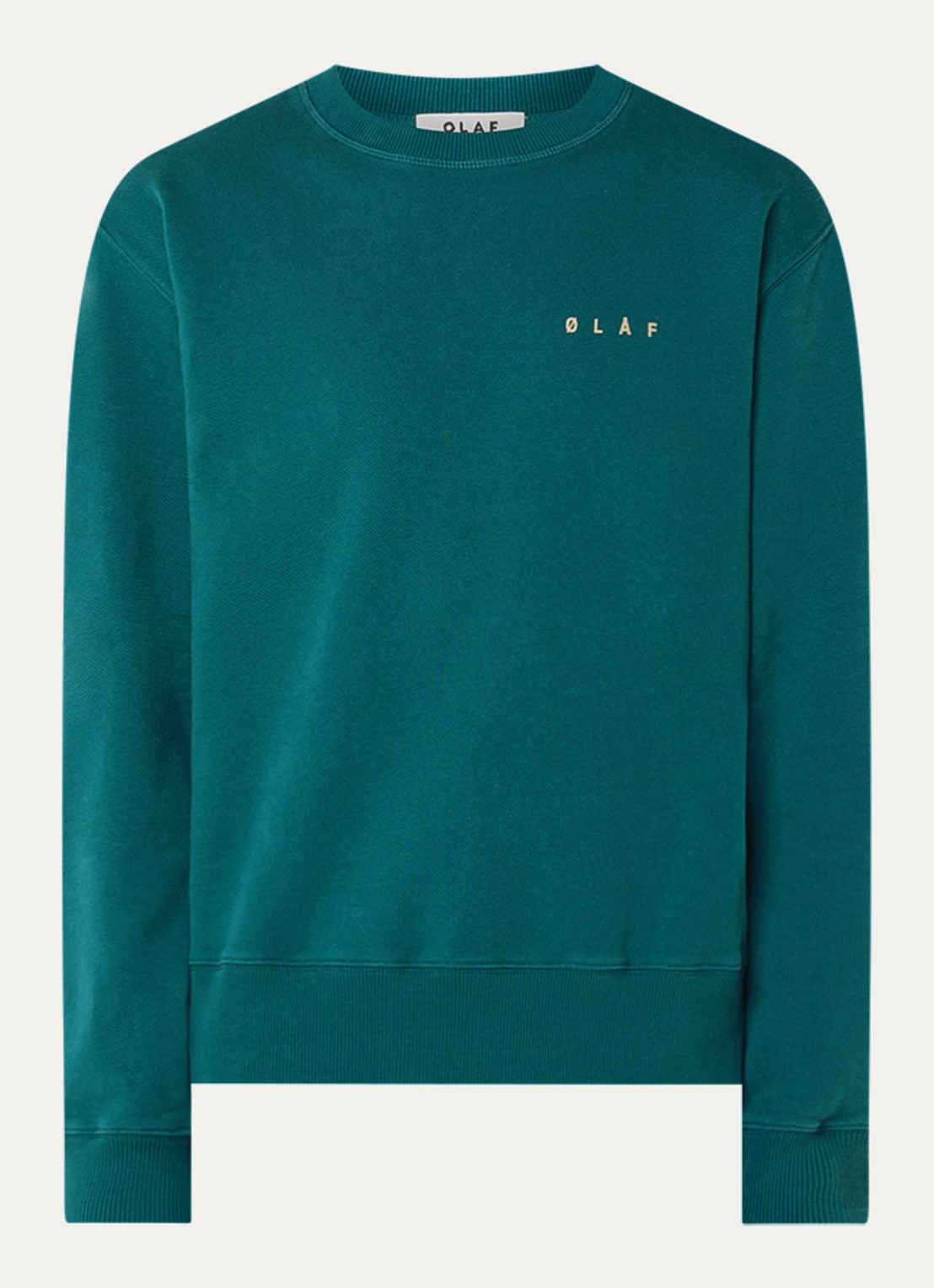 OLAF Sweater met print - voorkant zeegroen