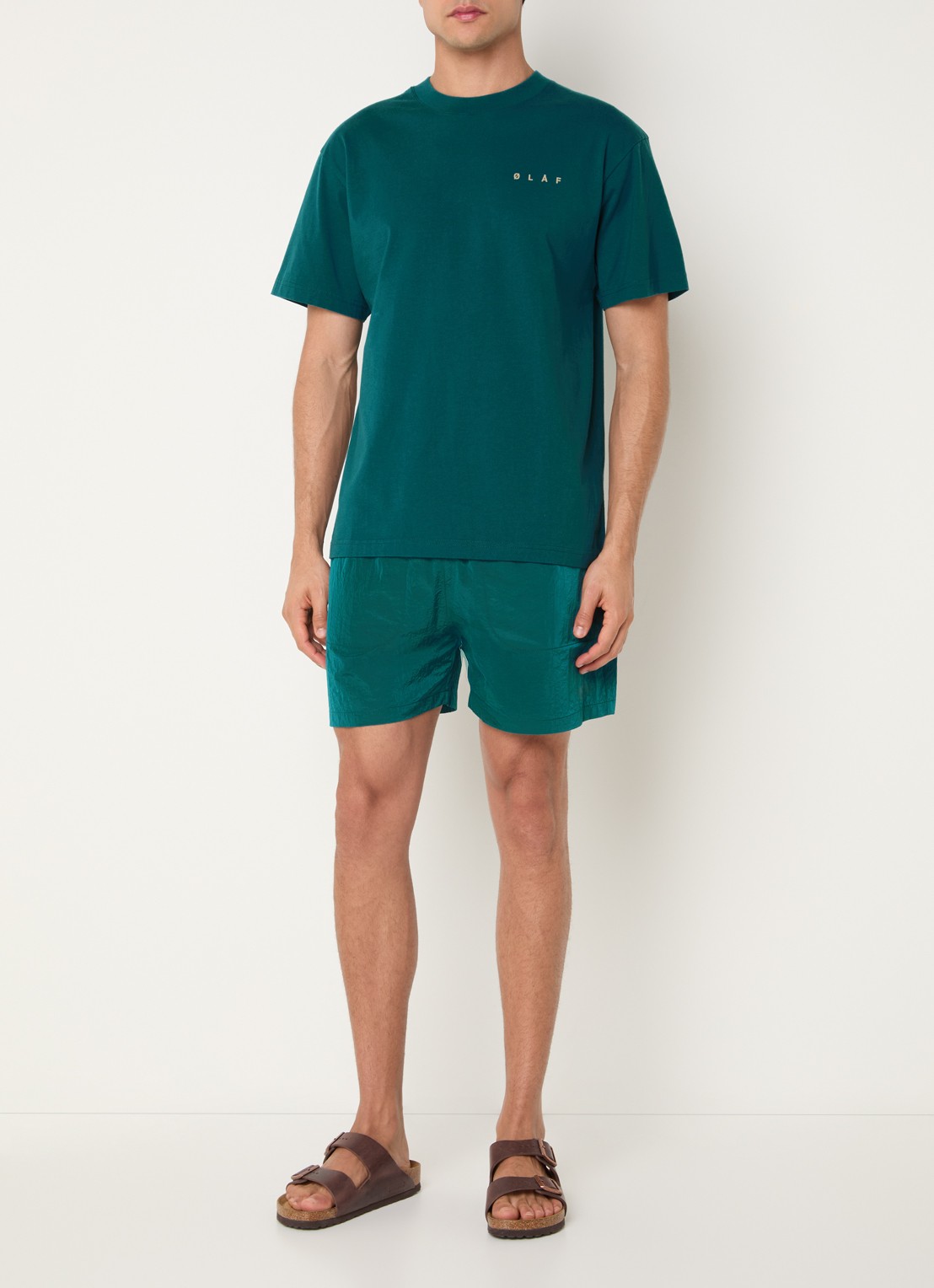 OLAF T-shirt met front- en backprint - voorkant 2 zeegroen