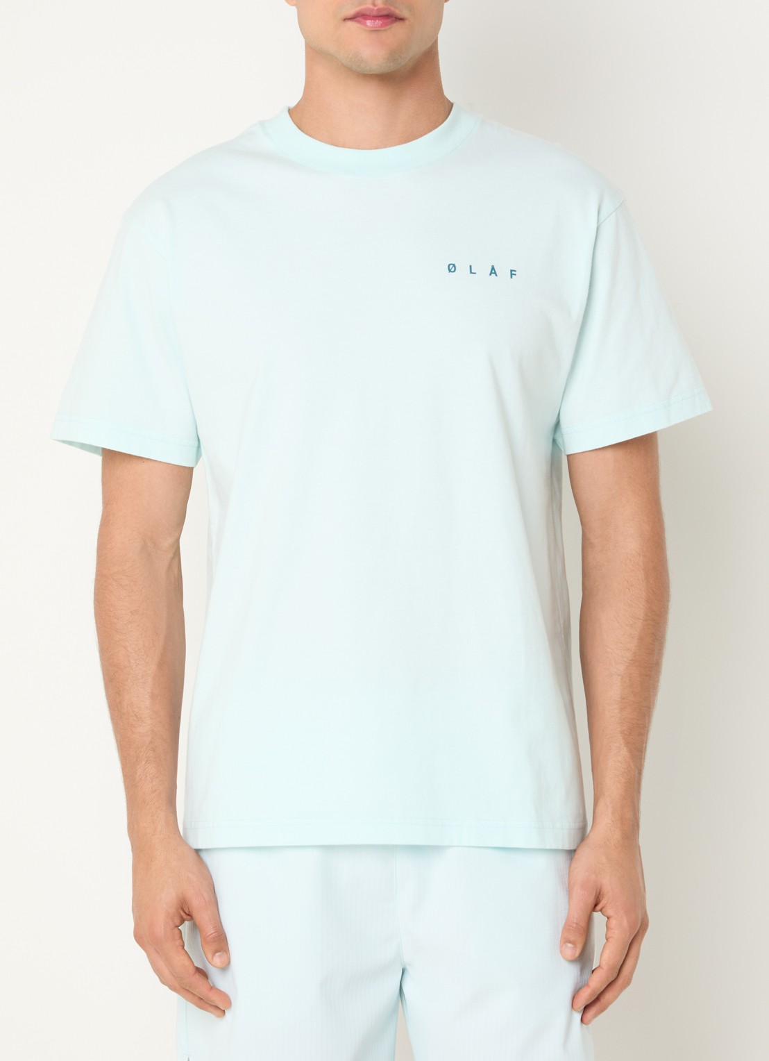OLAF T-shirt met front- en backprint - achterkant mint