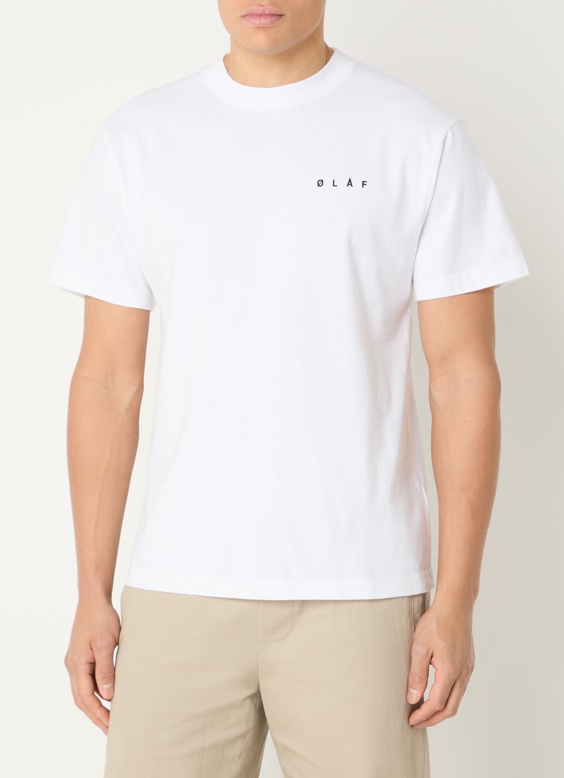 OLAF T-shirt met logo- en backprint - achterkant wit
