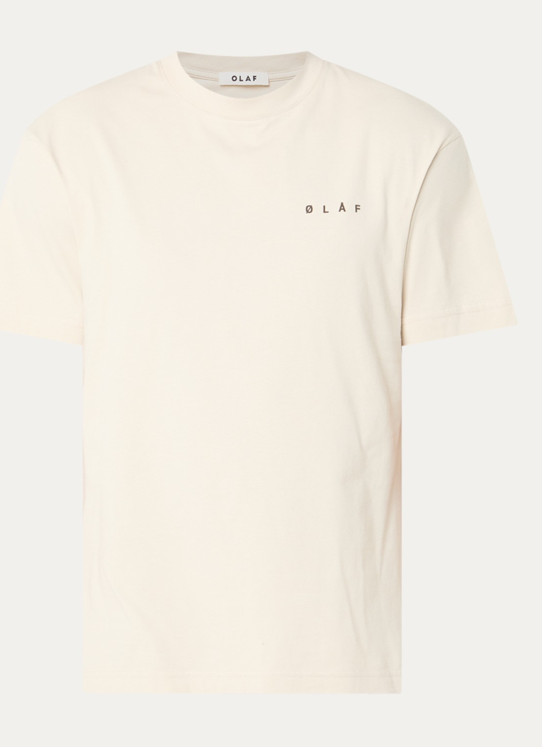OLAF T-shirt met logo- en backprint - voorkant 3 creme