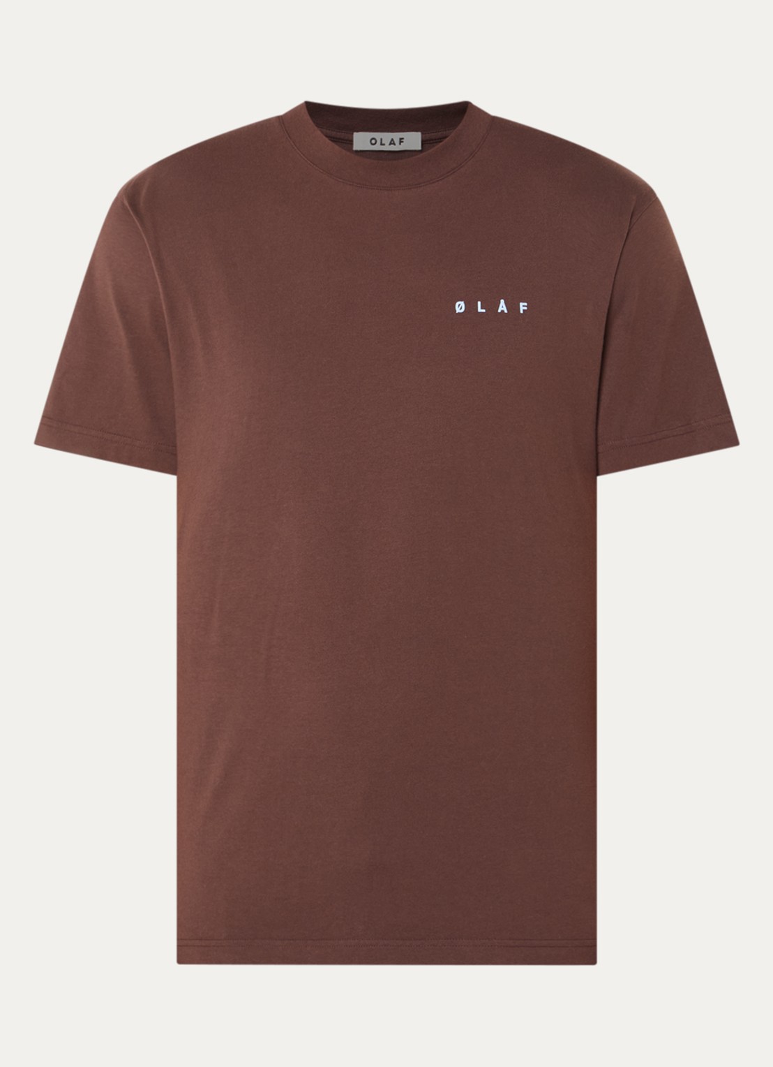 OLAF T-shirt met logo- en backprint - voorkant 3 donkerbruin
