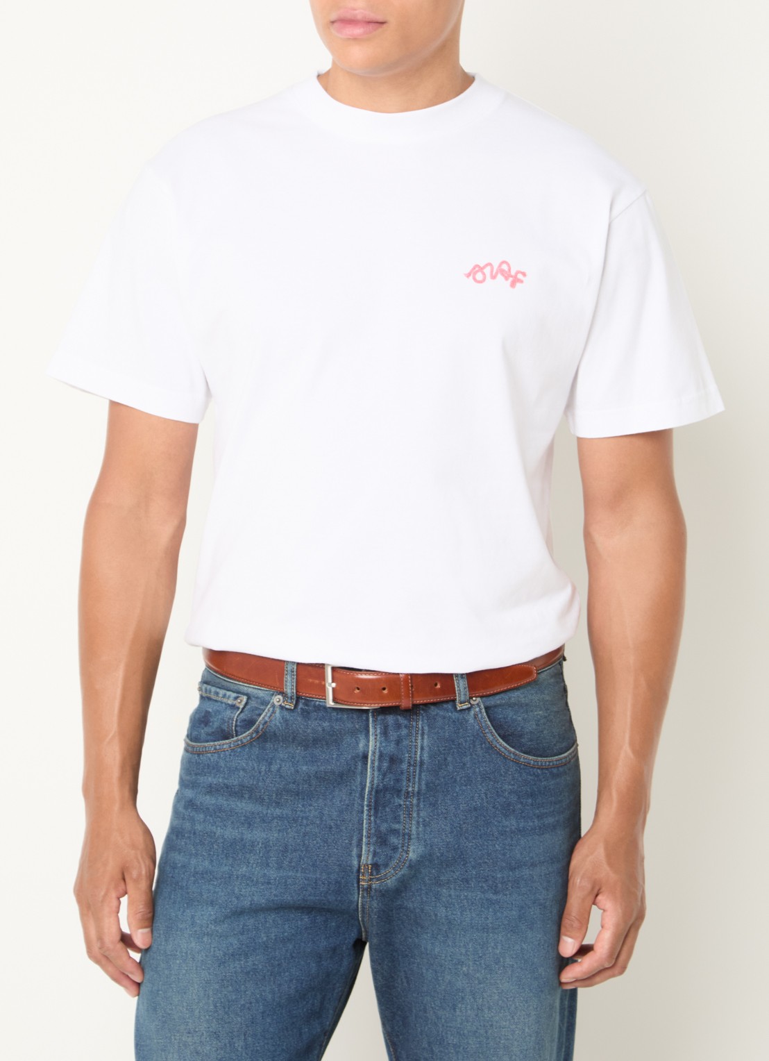OLAF T-shirt met logo- en backprint - achterkant wit
