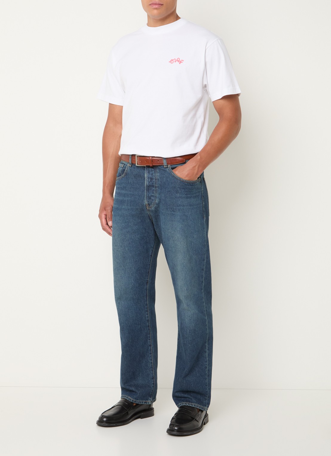 OLAF T-shirt met logo- en backprint - voorkant 3 wit